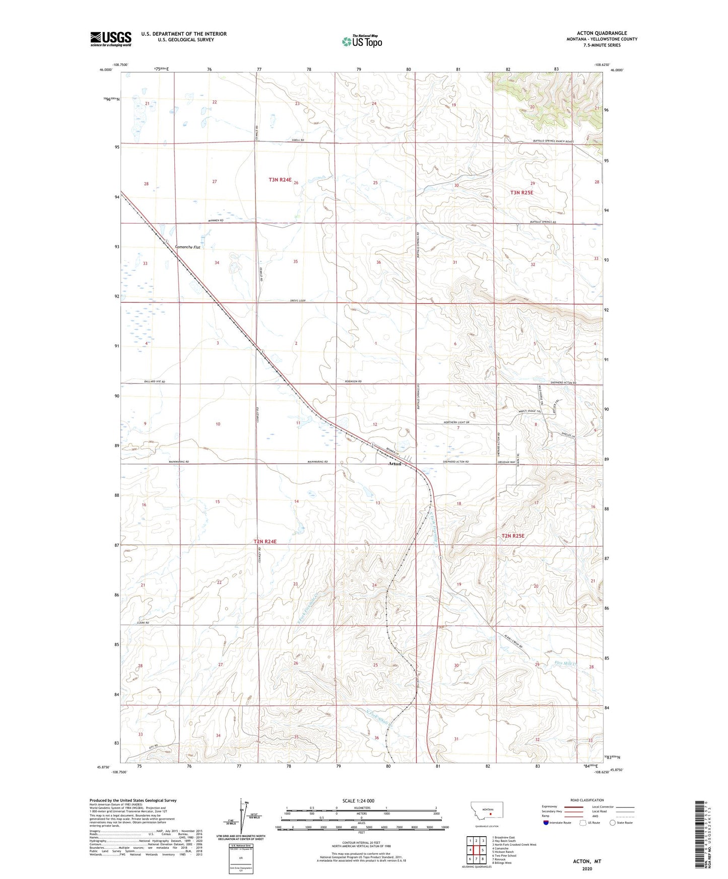 Acton Montana US Topo Map Image