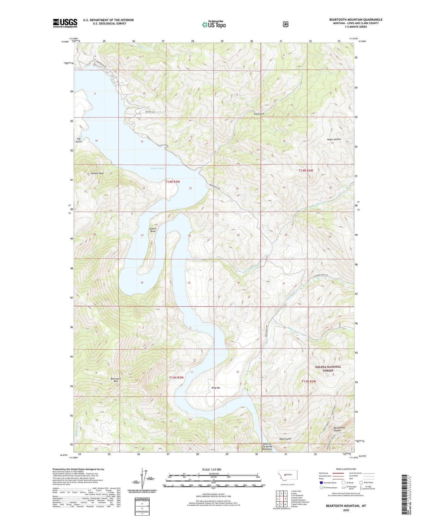 Beartooth Mountain Montana US Topo Map Image