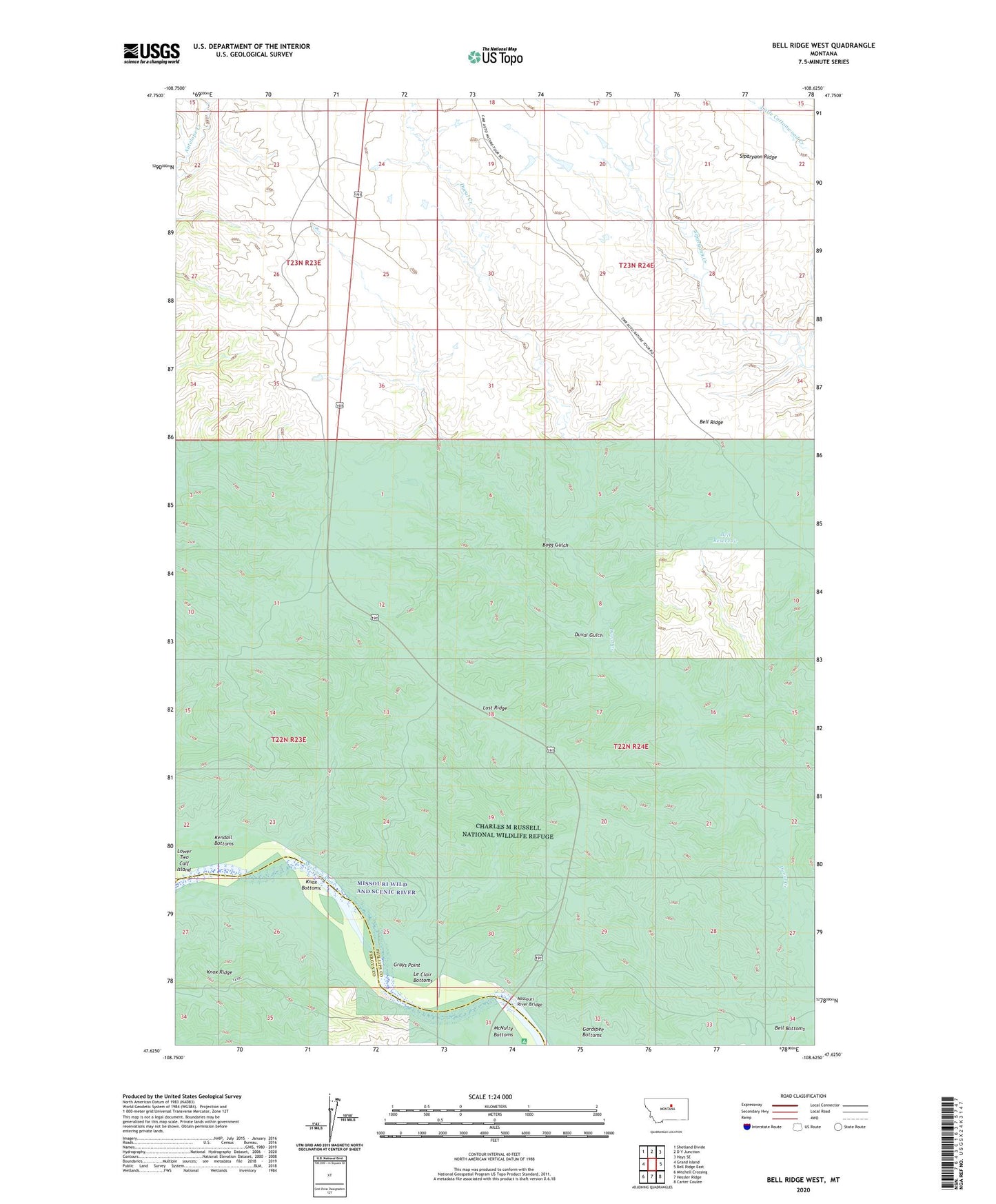 Bell Ridge West Montana US Topo Map Image