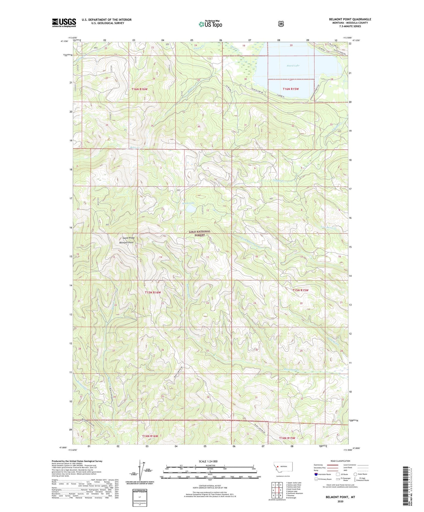 Belmont Point Montana US Topo Map Image