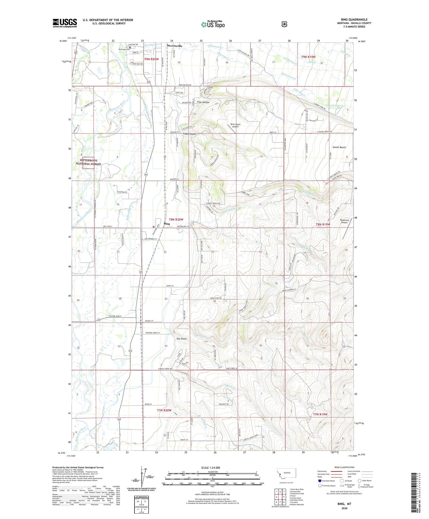 Bing Montana US Topo Map Image