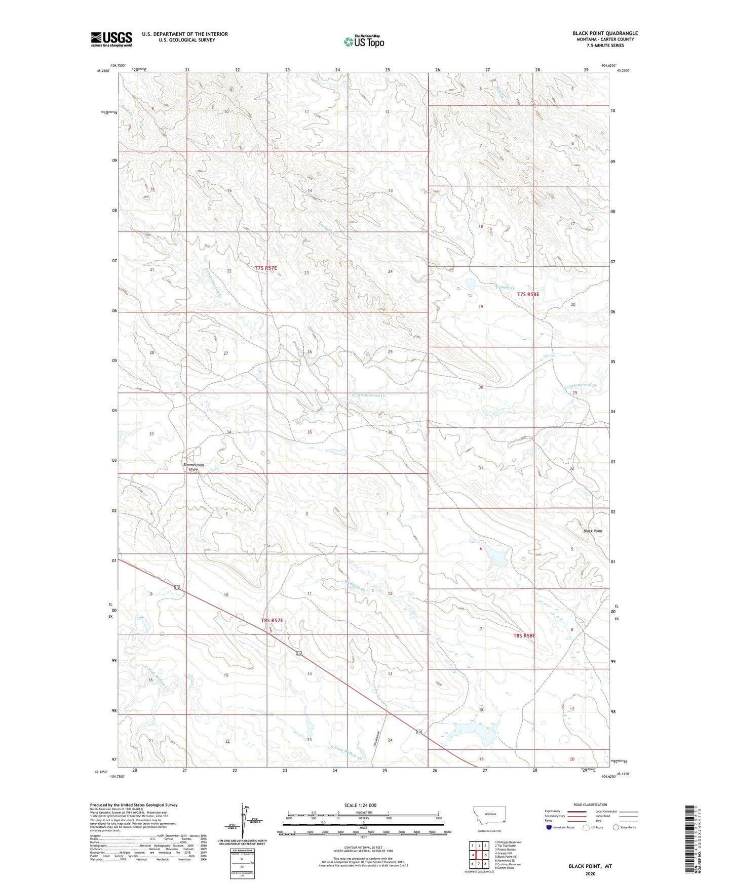 Black Point Montana US Topo Map Image