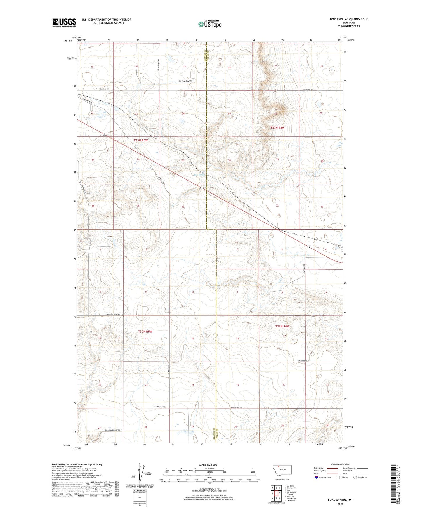 Boru Spring Montana US Topo Map Image