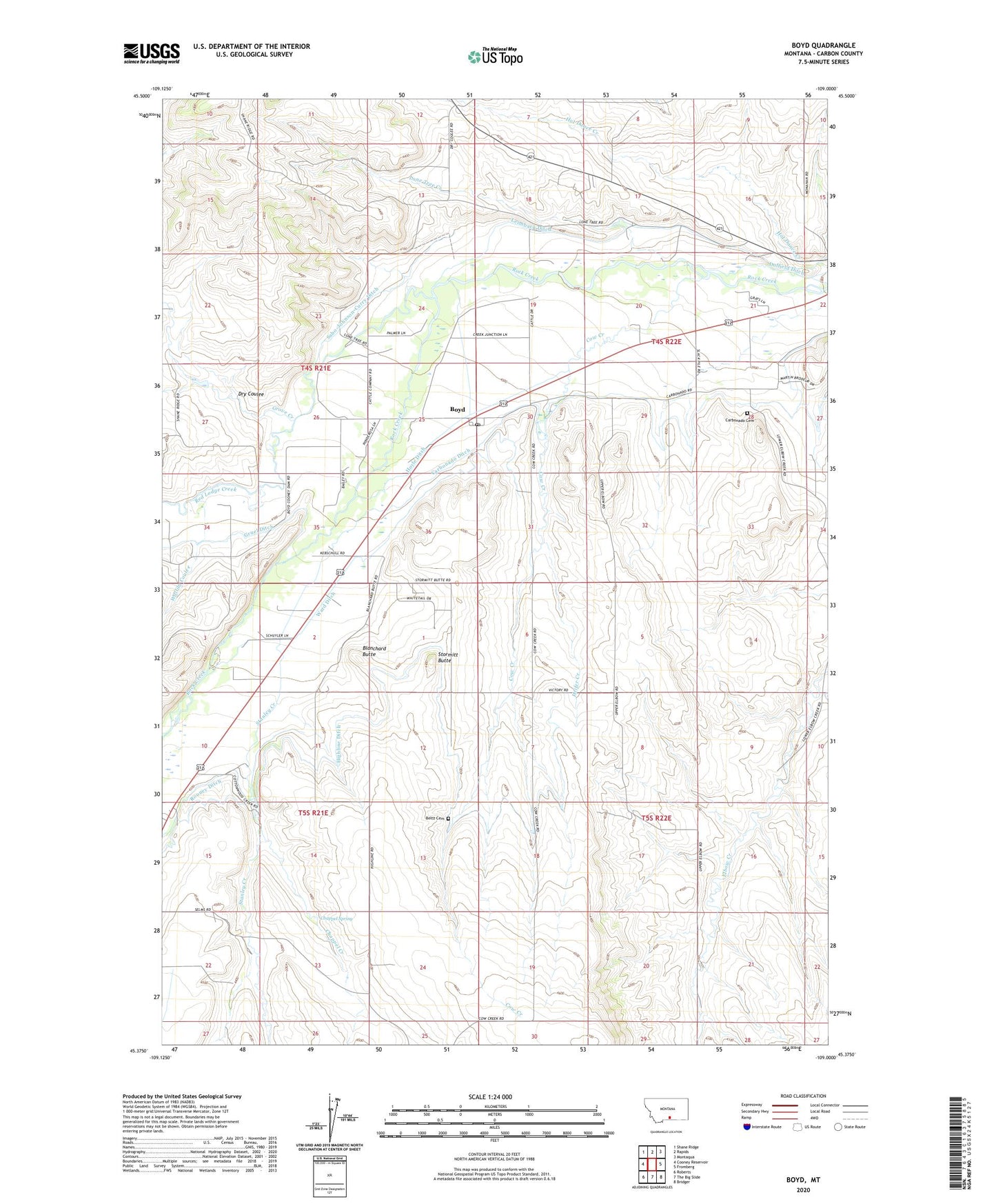 Boyd Montana US Topo Map Image