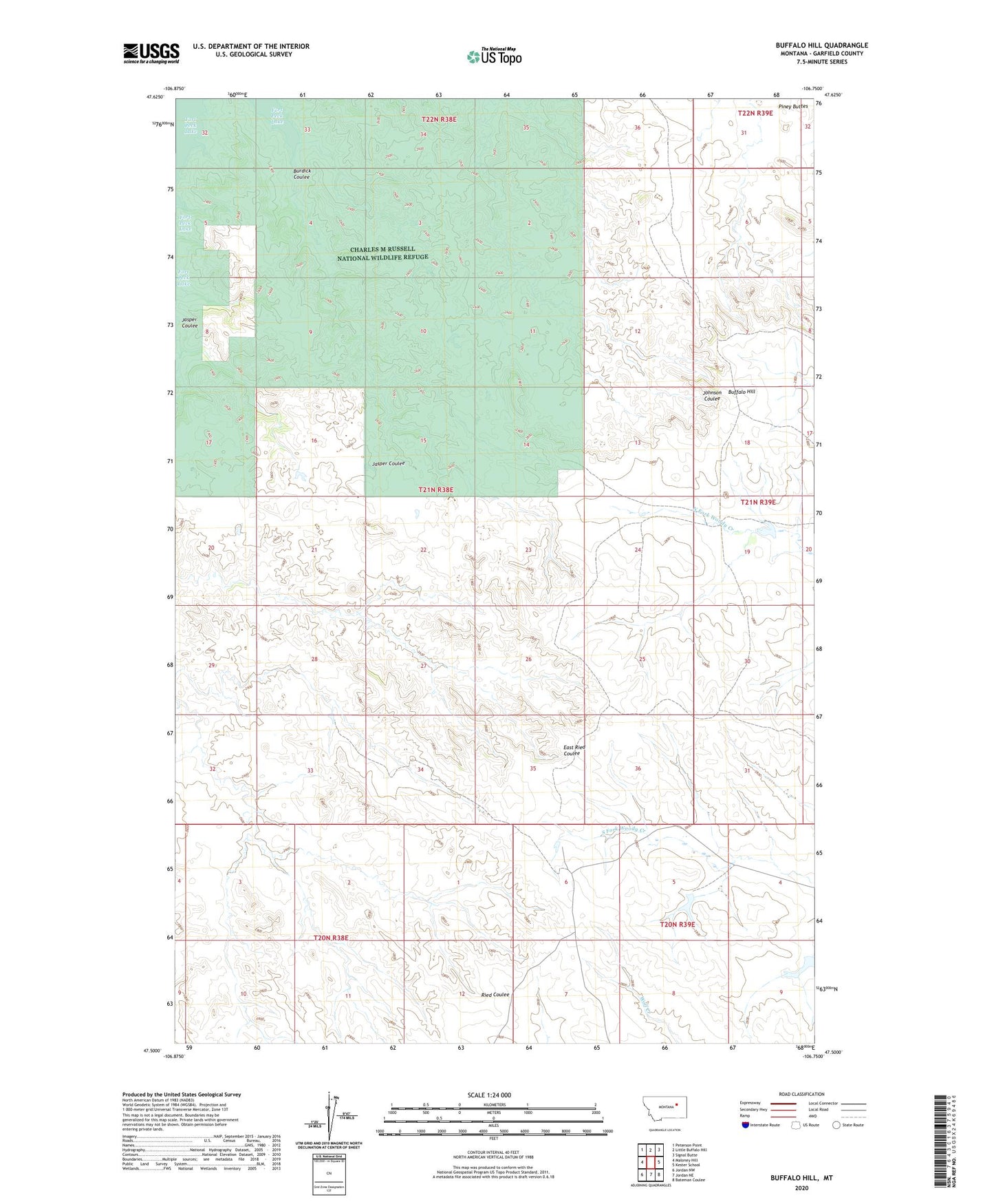 Buffalo Hill Montana US Topo Map Image