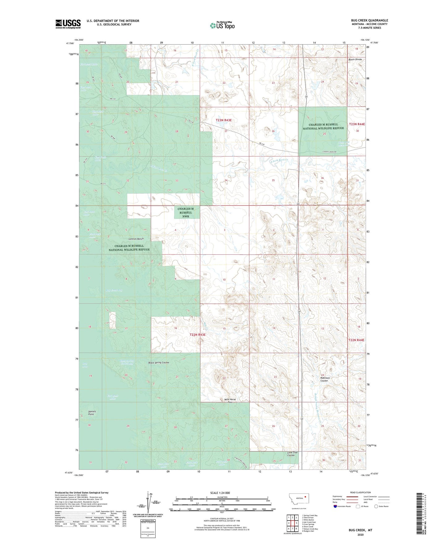 Bug Creek Montana US Topo Map Image