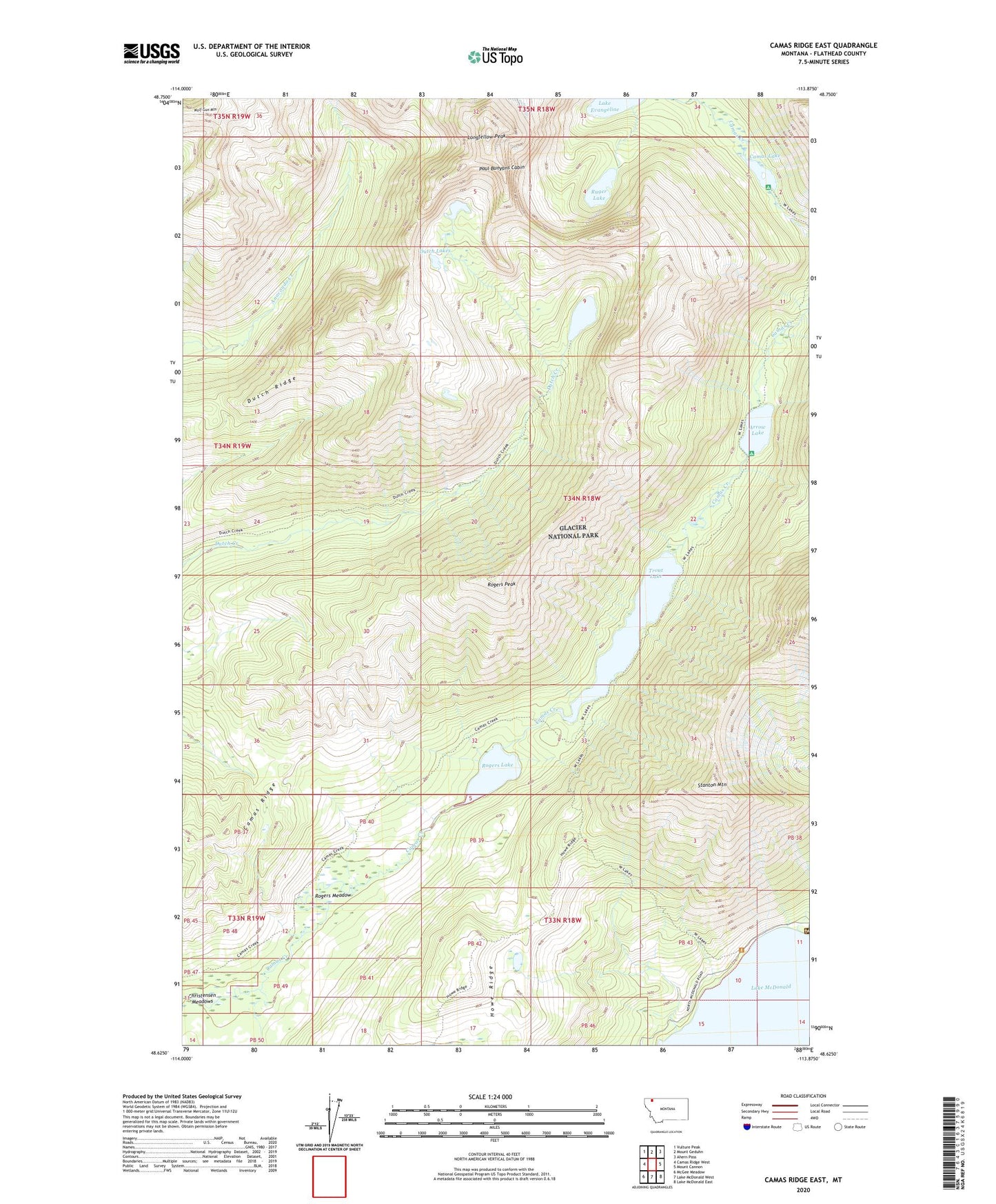 Camas Ridge East Montana US Topo Map Image
