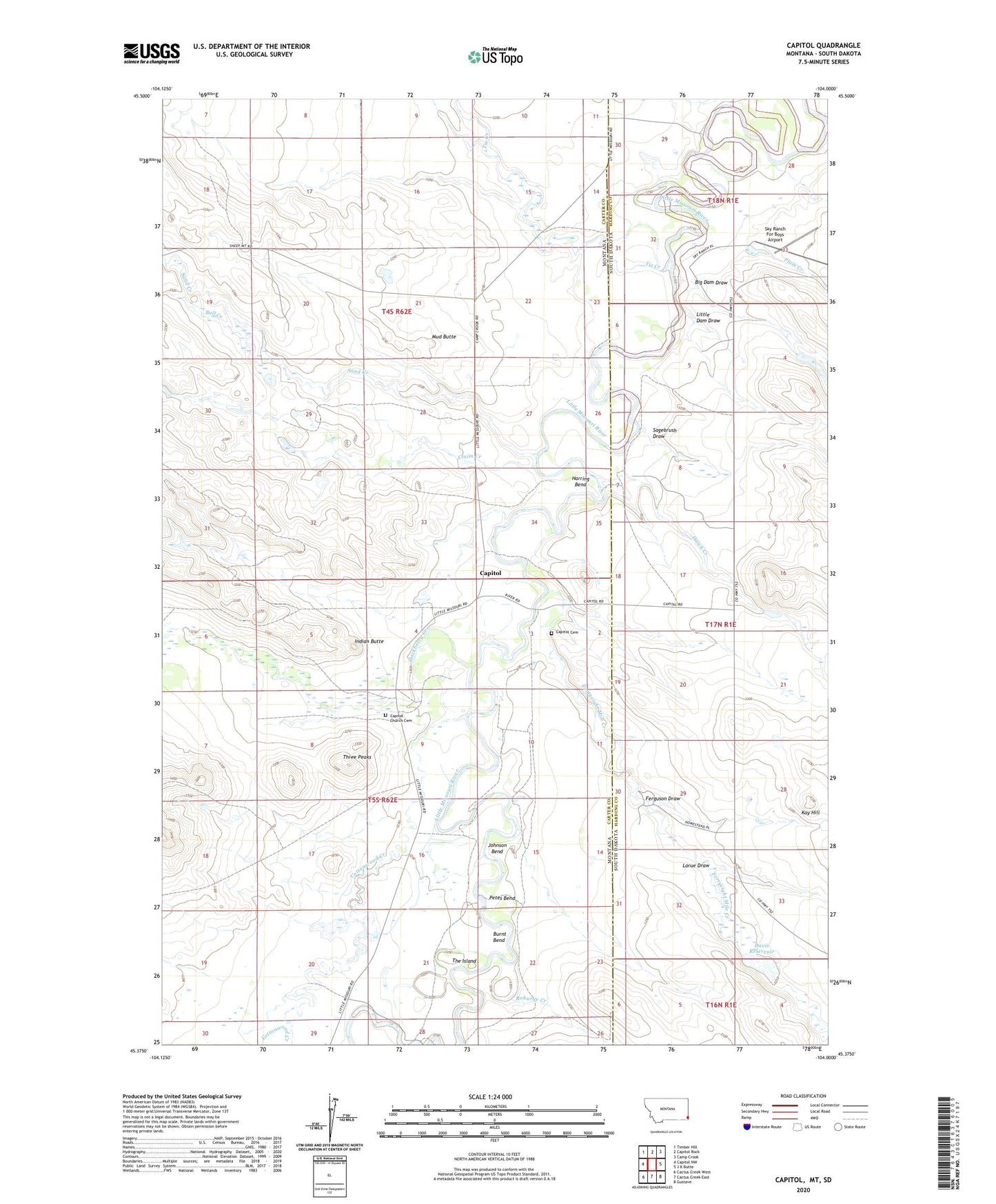 Capitol Montana US Topo Map Image