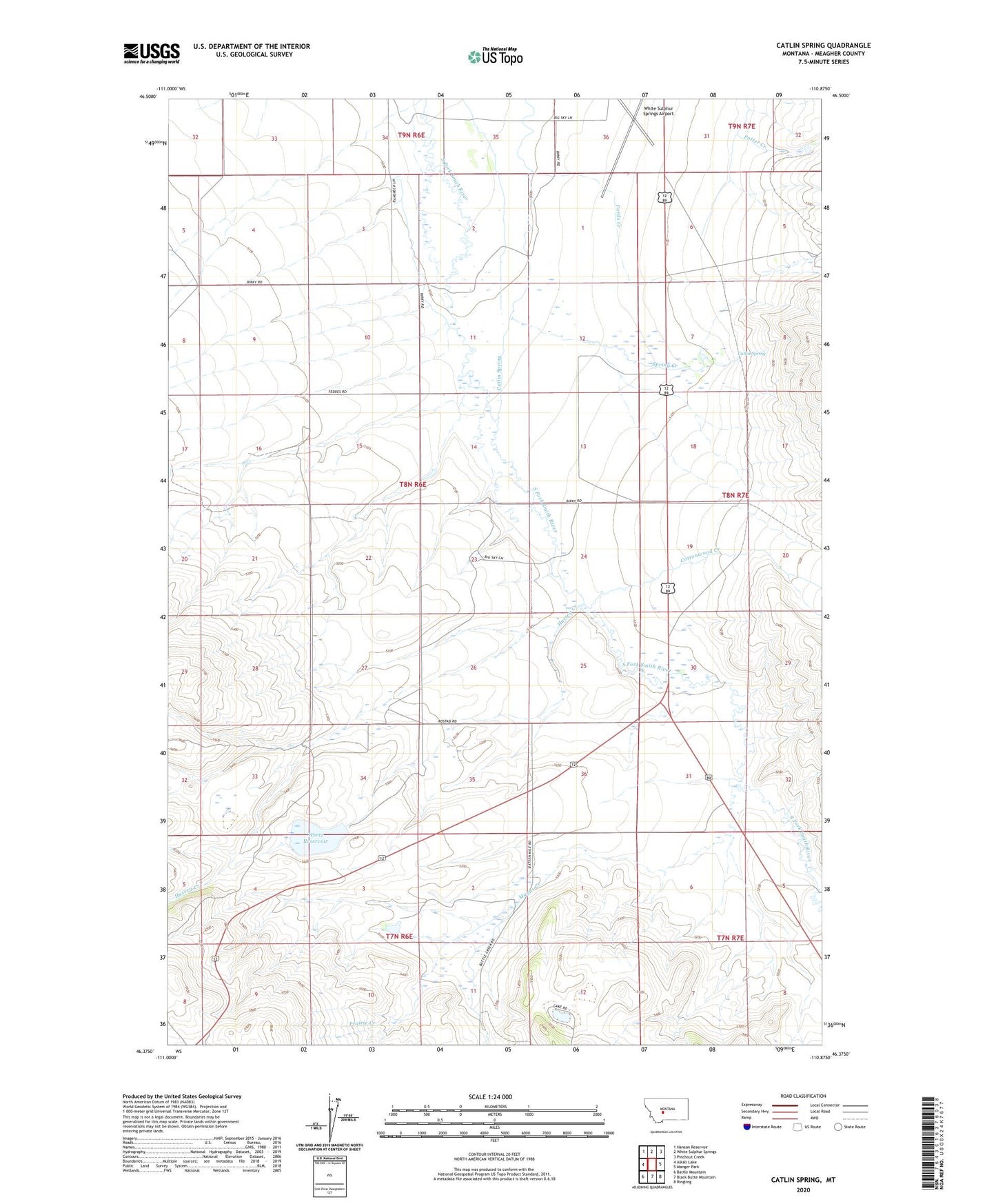 Catlin Spring Montana US Topo Map Image