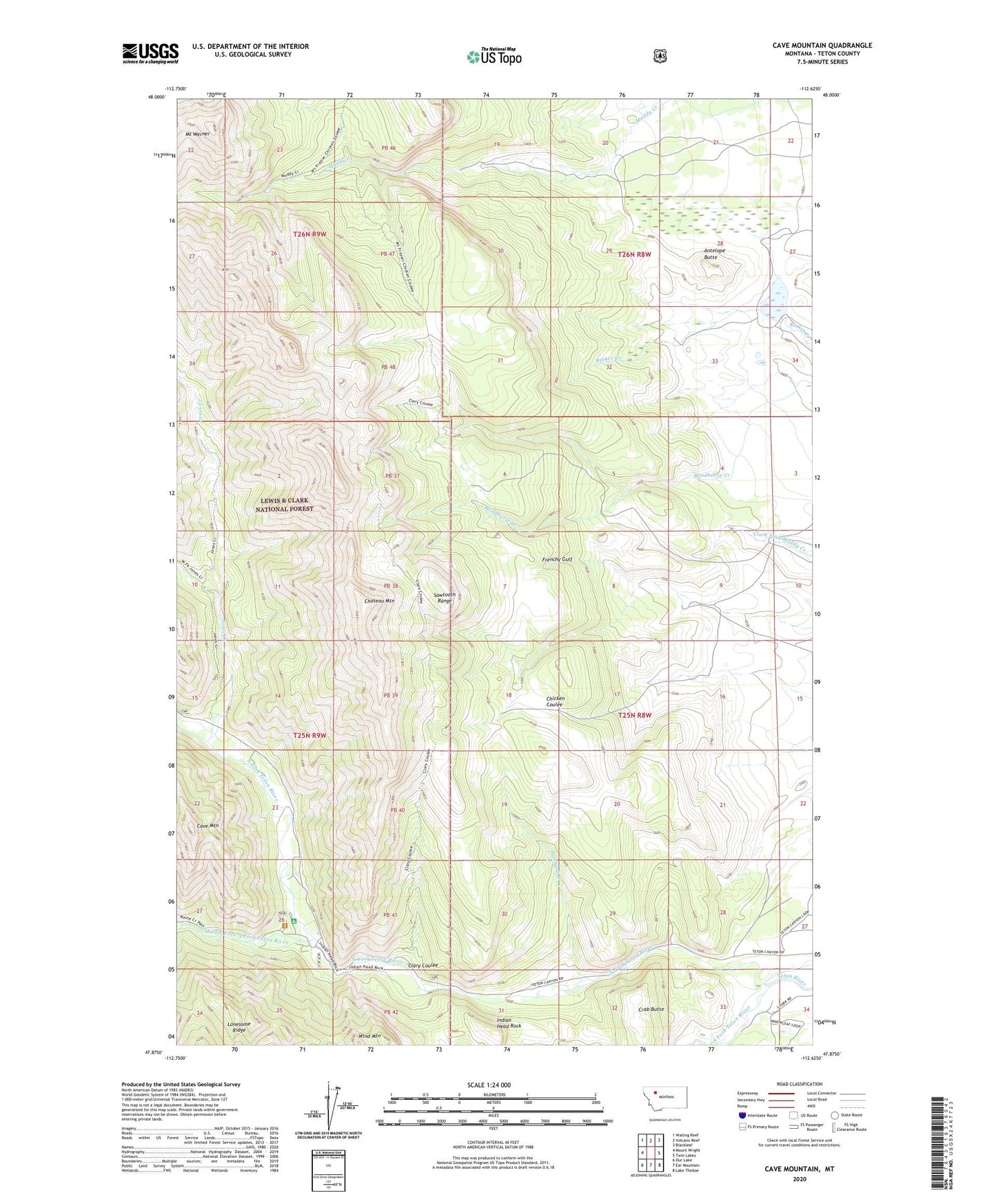 Cave Mountain Montana US Topo Map Image