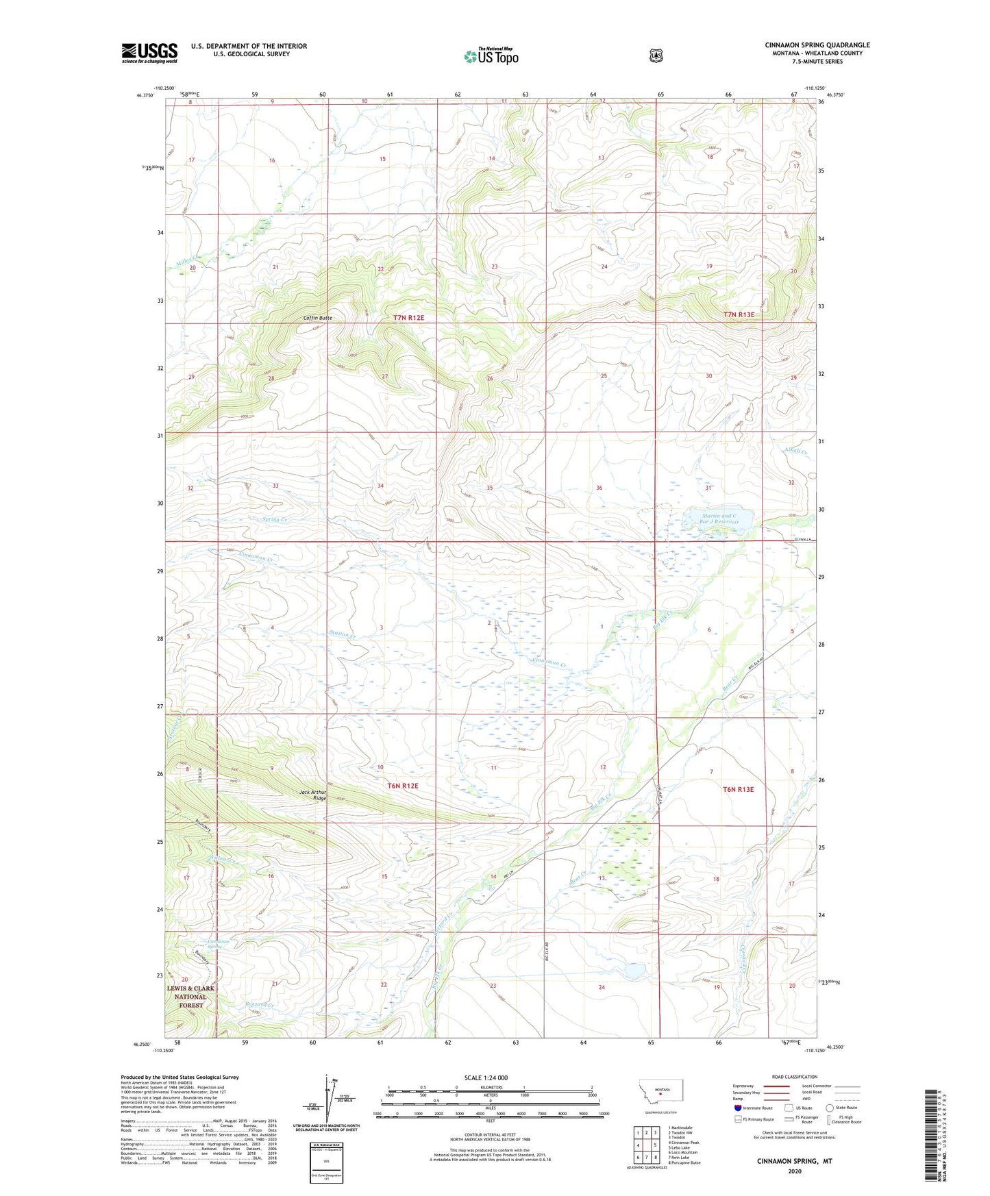 Cinnamon Spring Montana US Topo Map Image