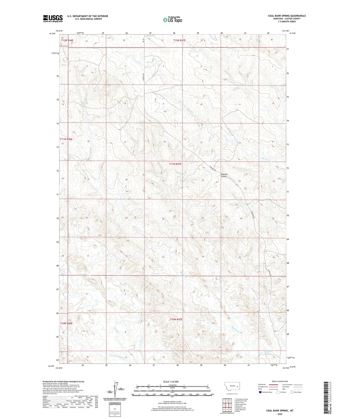 Coal Bank Spring Montana US Topo Map Image