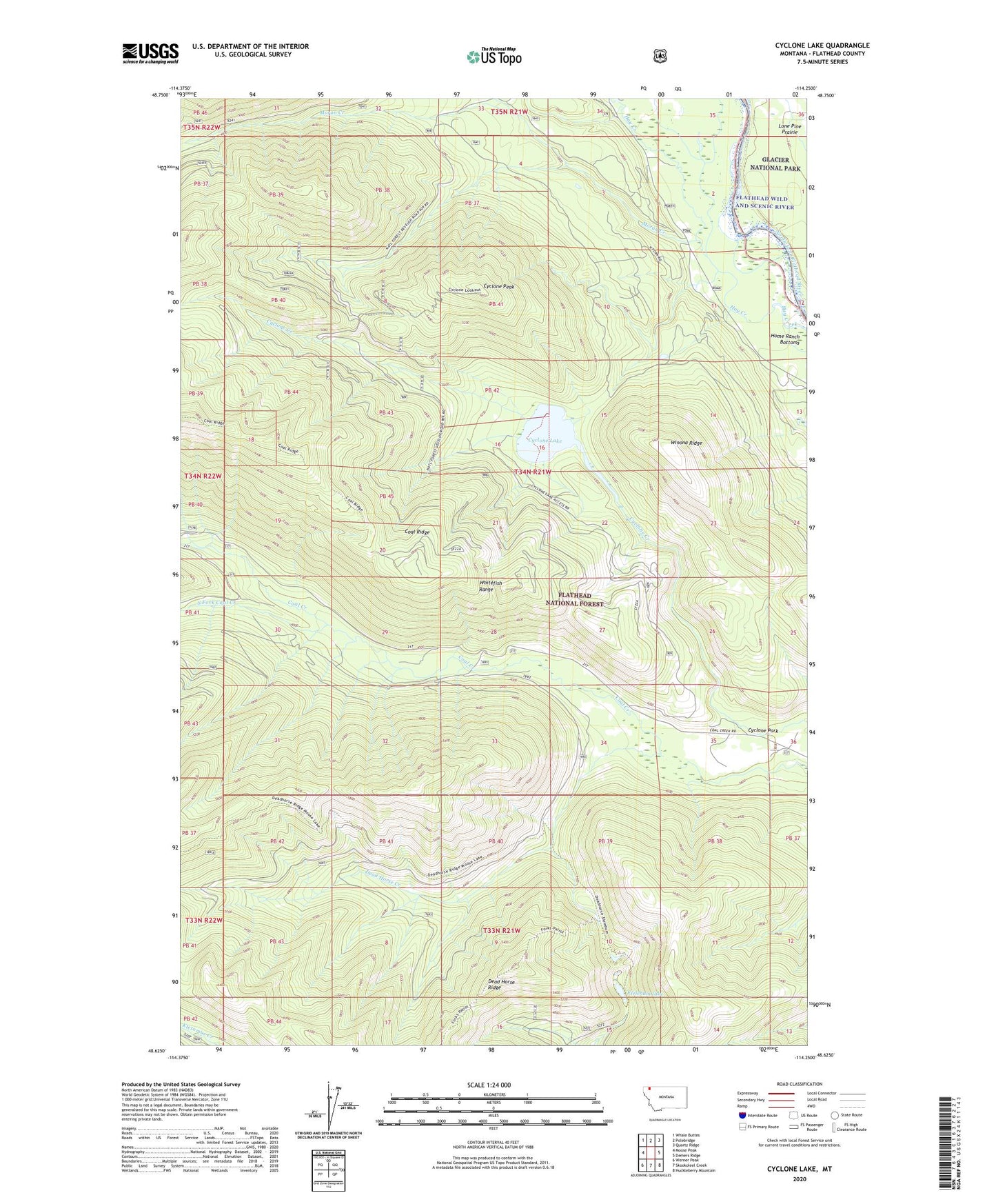 Cyclone Lake Montana US Topo Map Image