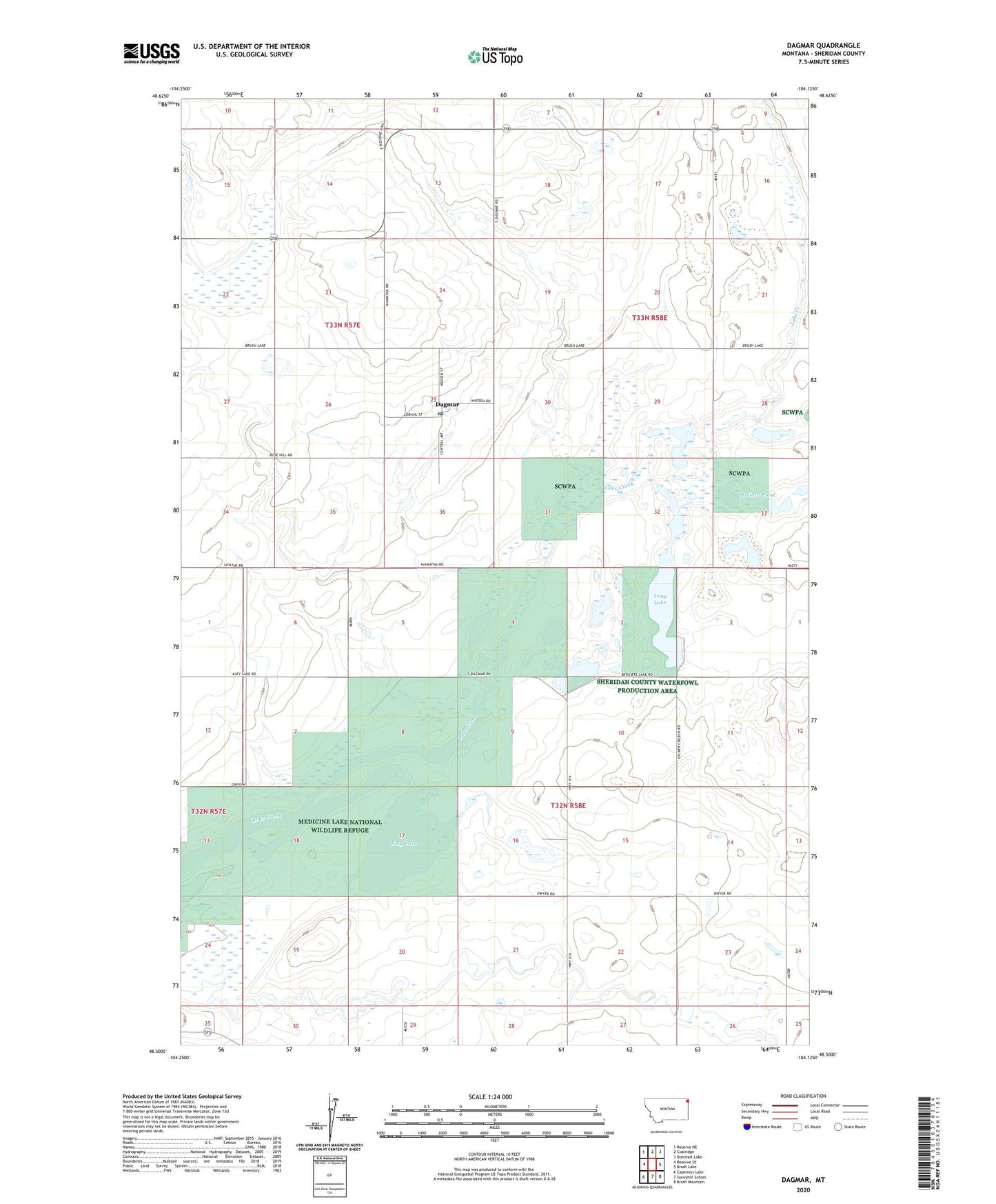 Dagmar Montana US Topo Map Image