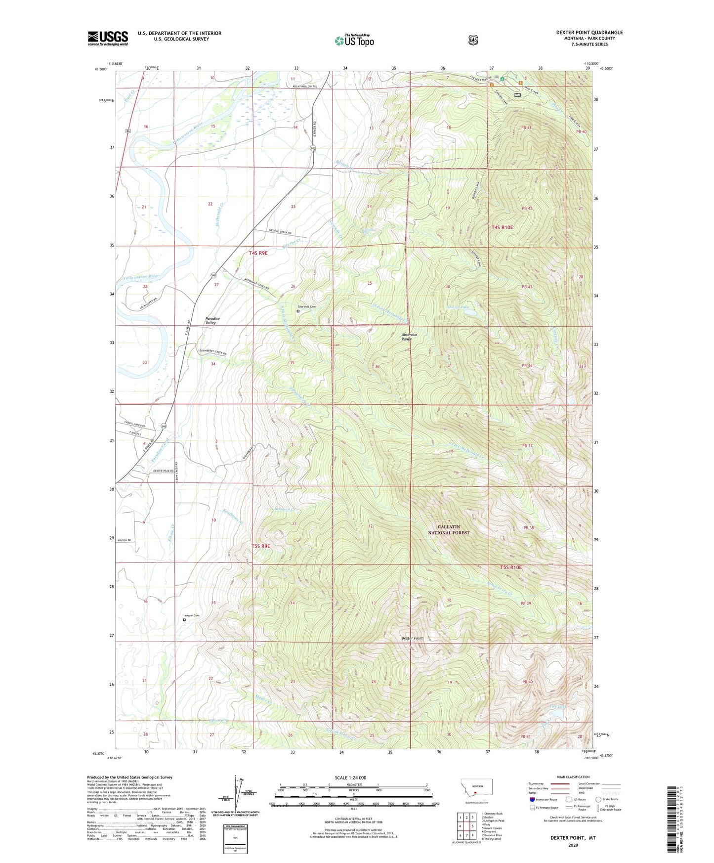 Dexter Point Montana US Topo Map Image