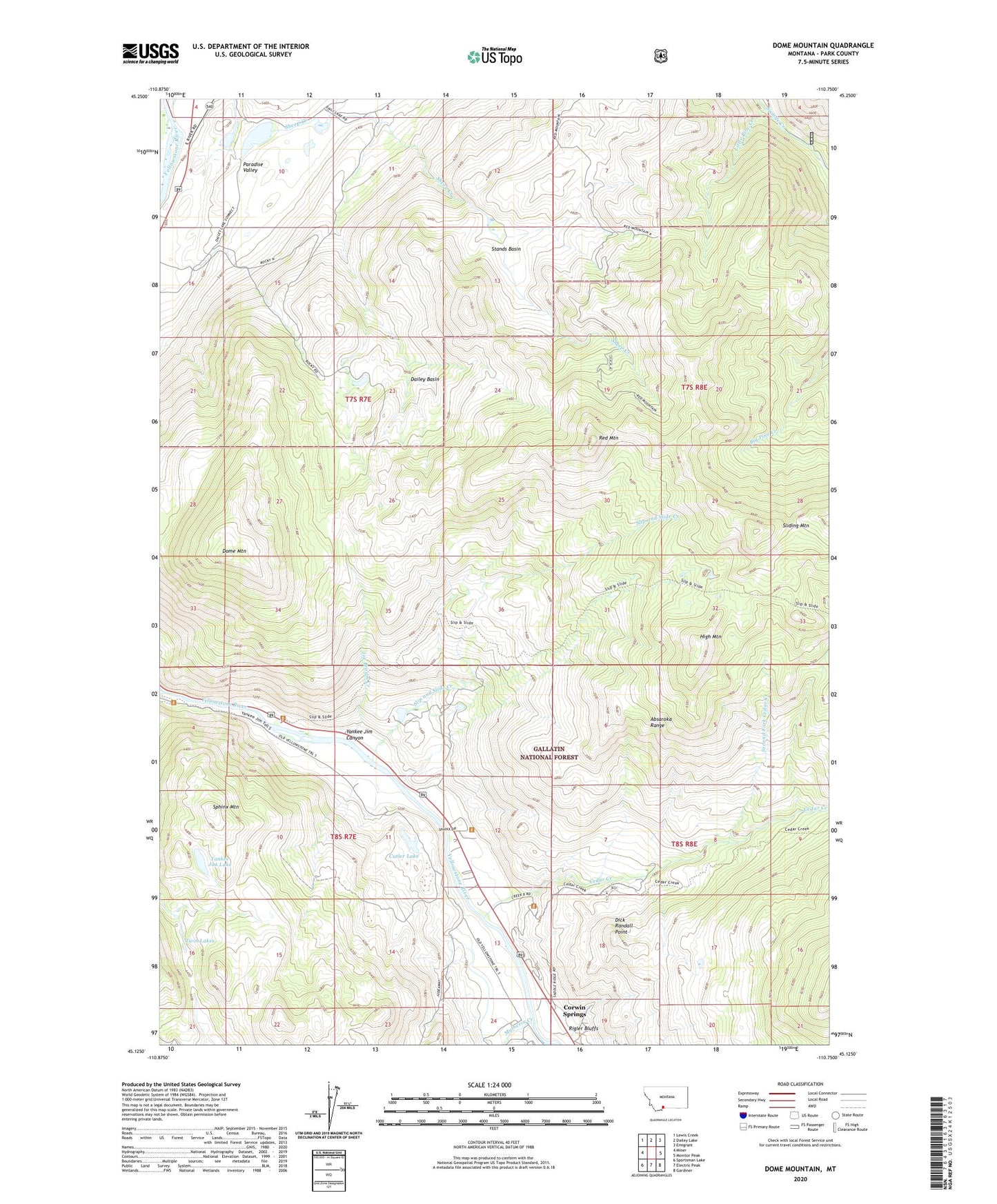 Dome Mountain Montana US Topo Map Image