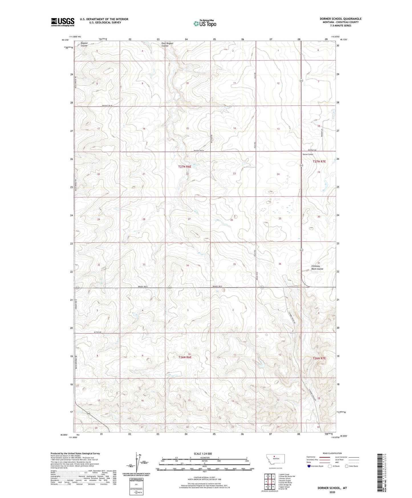 Dorner School Montana US Topo Map Image