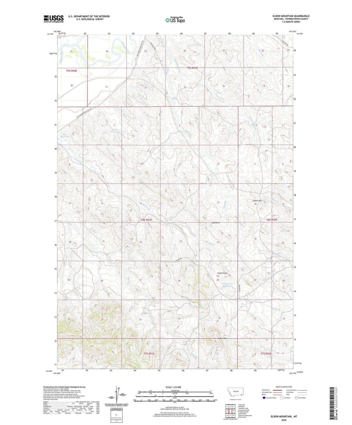 Eldon Mountain Montana US Topo Map Image