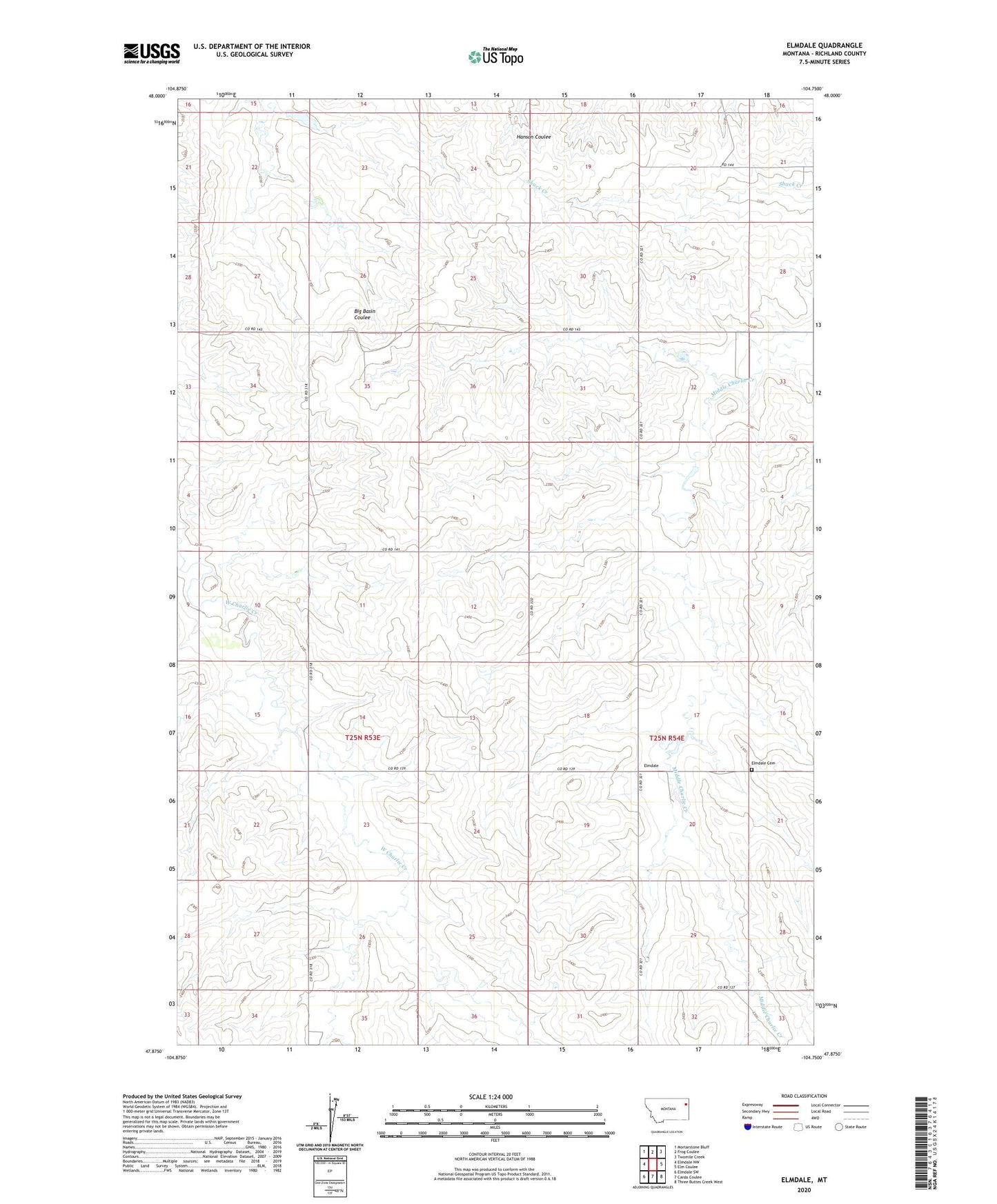 Elmdale Montana US Topo Map Image