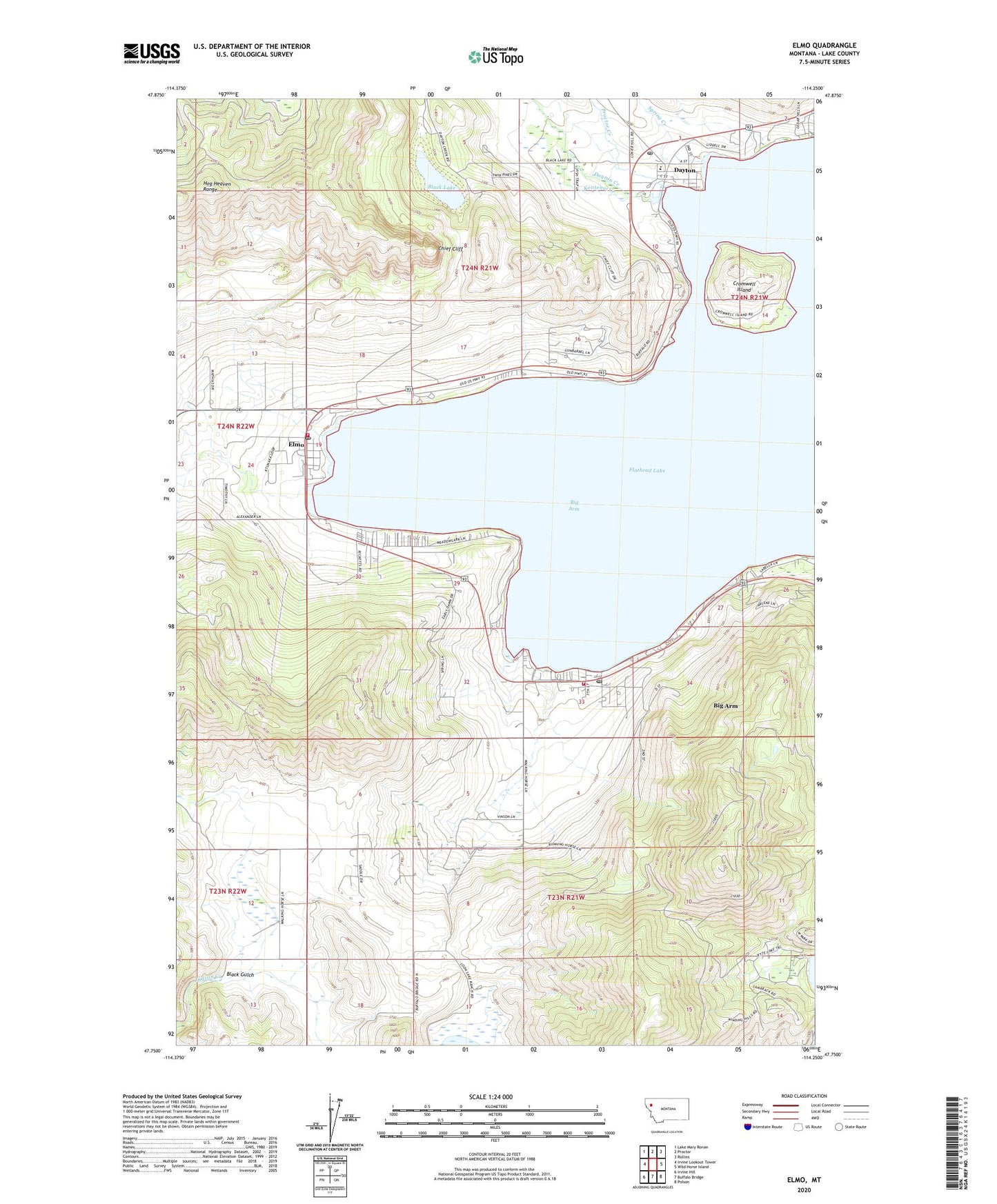 Elmo Montana US Topo Map Image