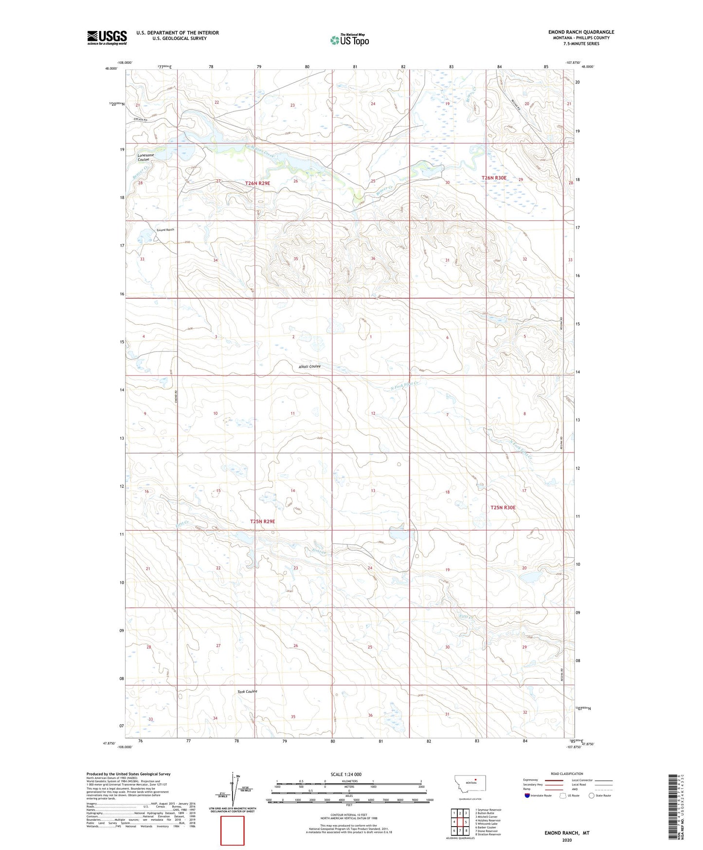 Emond Ranch Montana US Topo Map Image