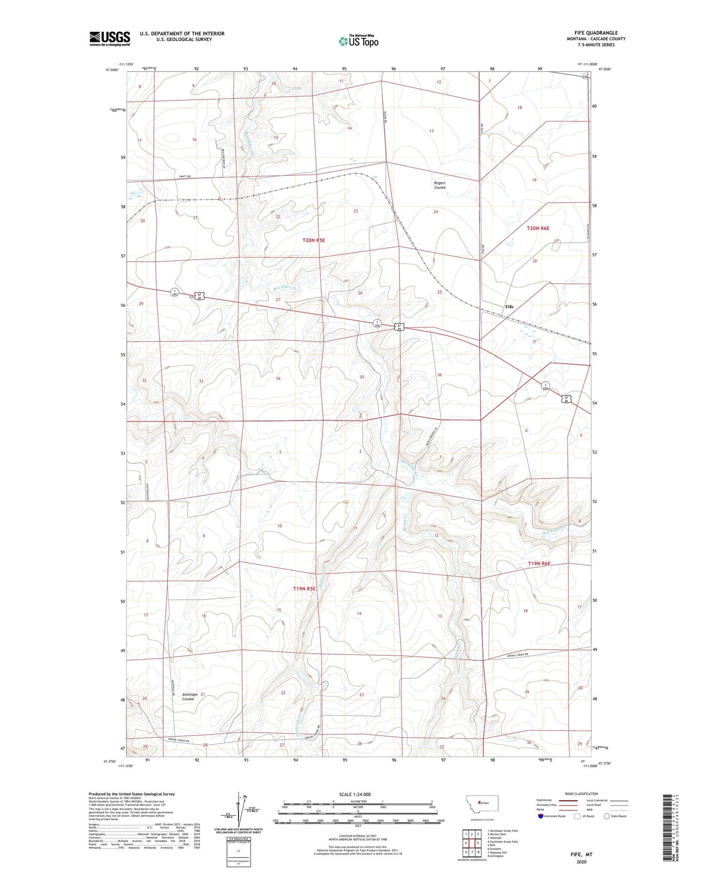 Fife Montana US Topo Map Image