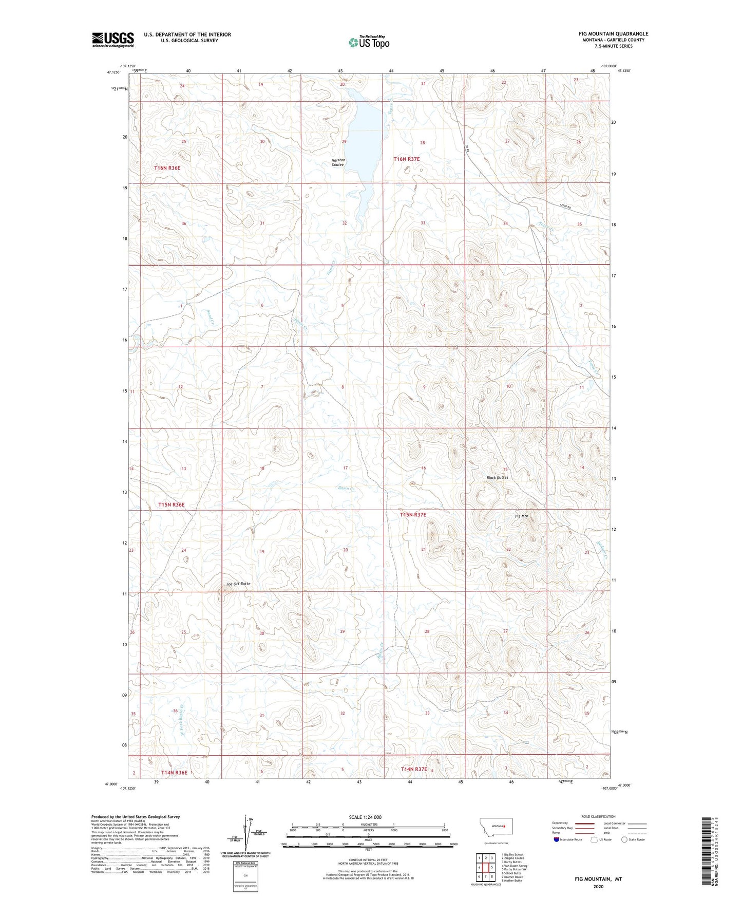 Fig Mountain Montana US Topo Map Image