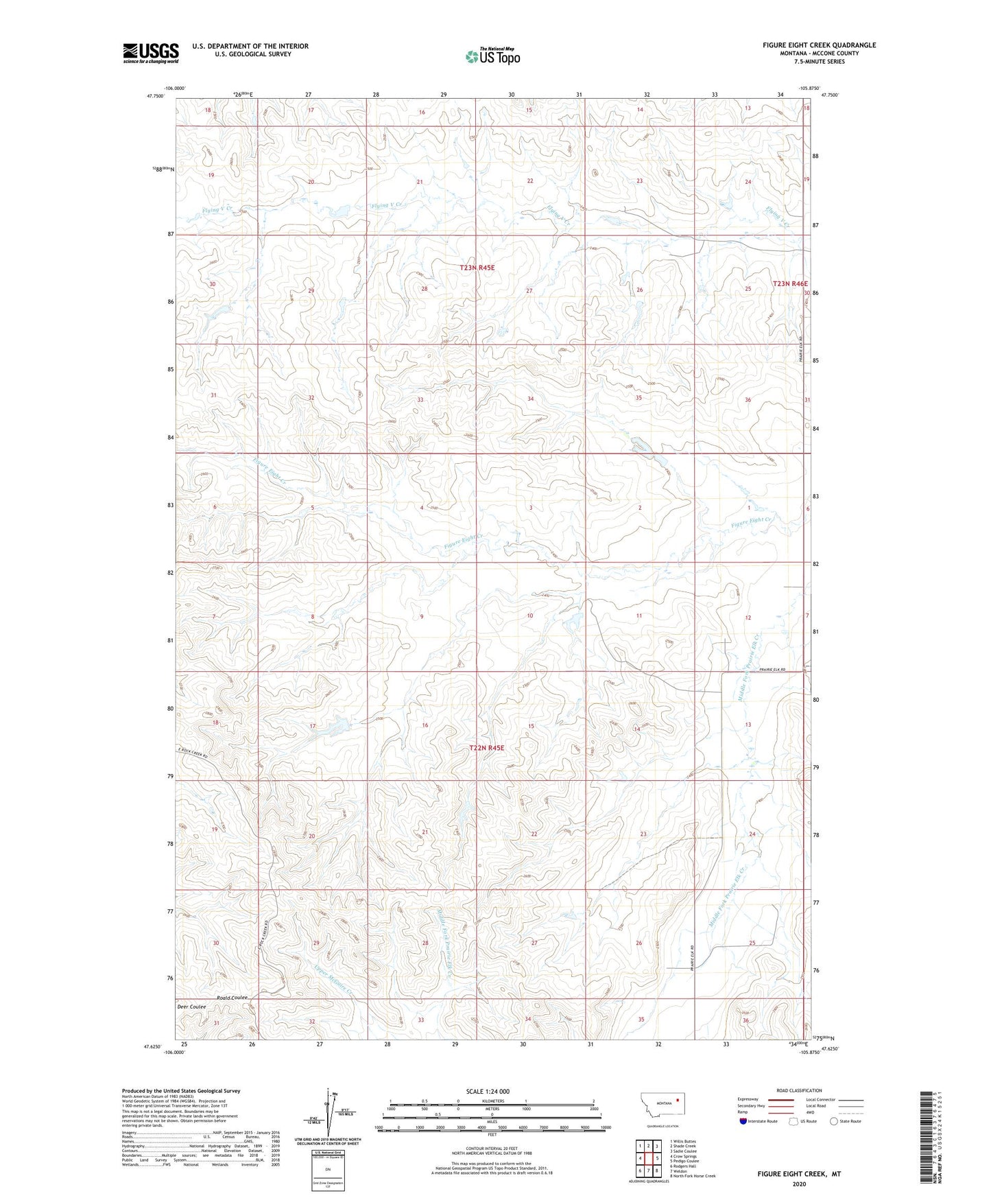 Figure Eight Creek Montana US Topo Map Image