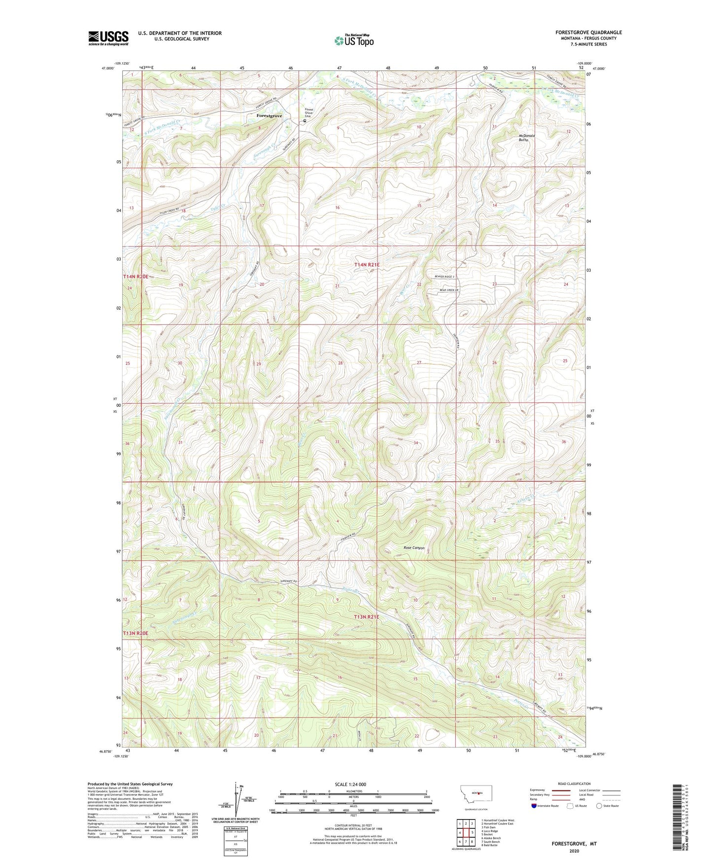 Forestgrove Montana US Topo Map Image