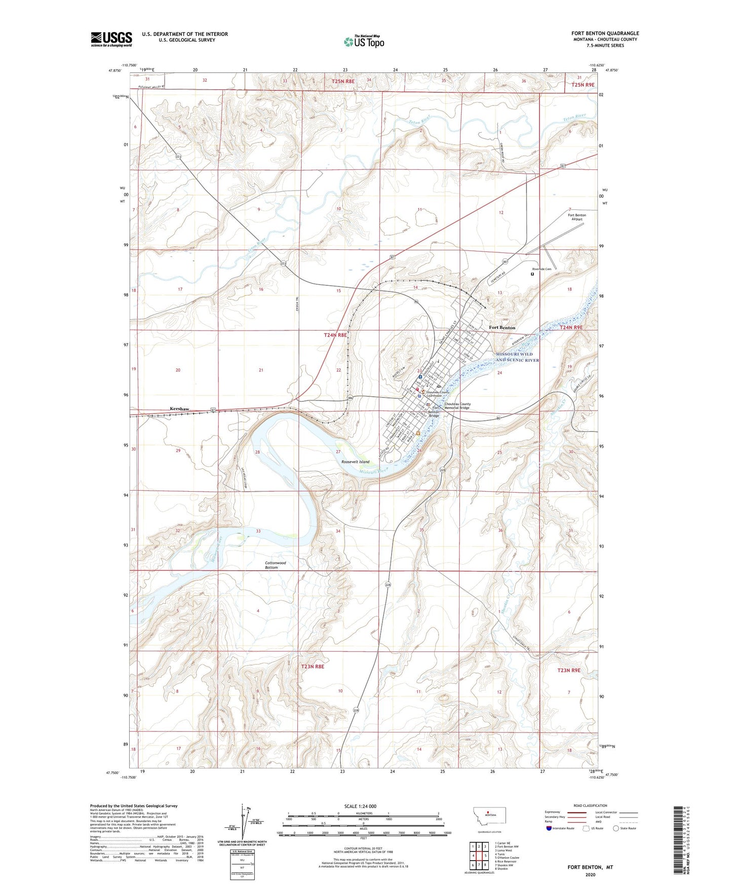 Fort Benton Montana US Topo Map Image