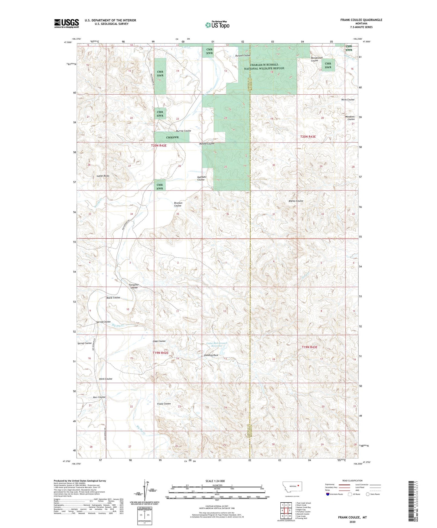 Frank Coulee Montana US Topo Map Image