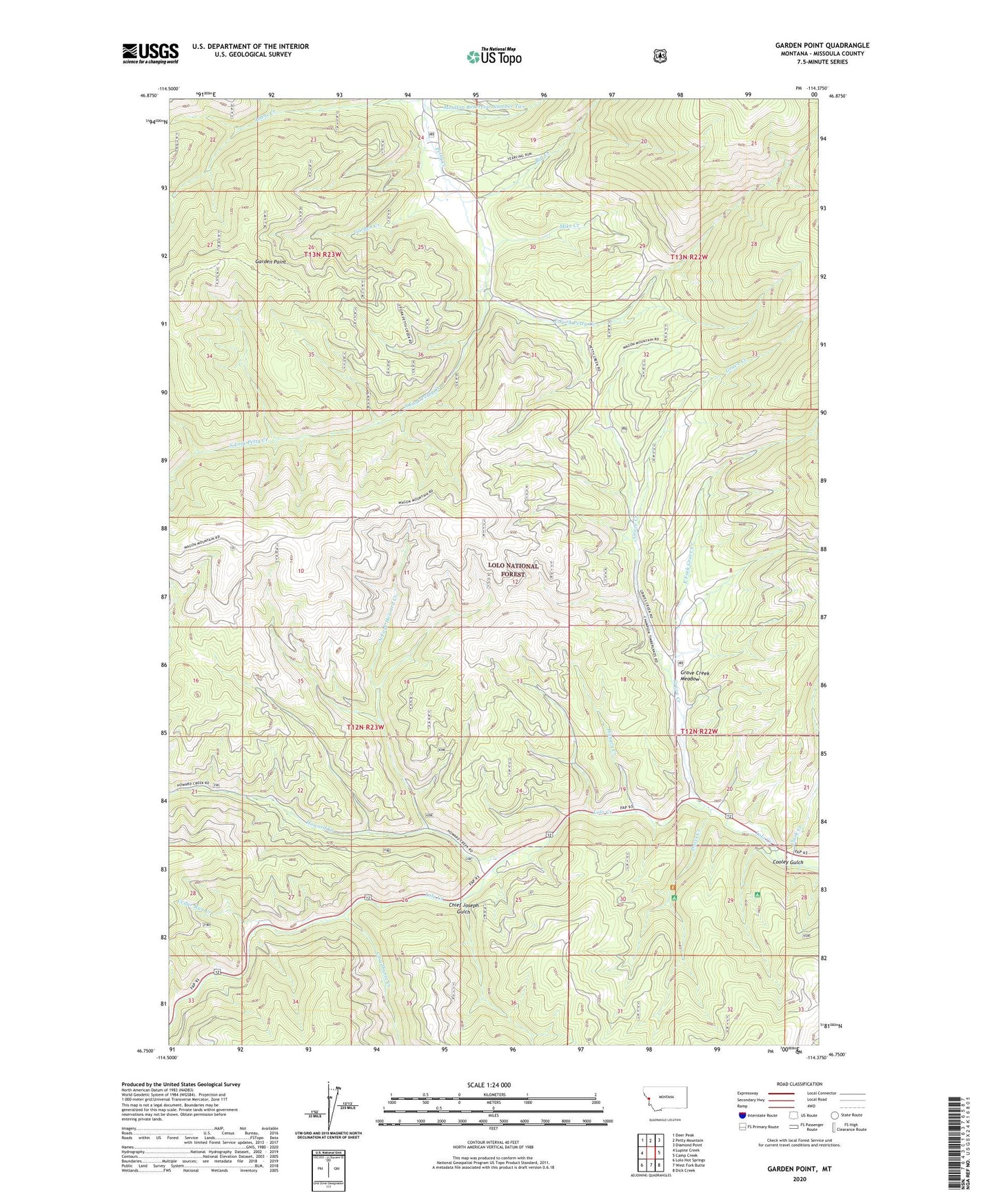 Garden Point Montana US Topo Map Image