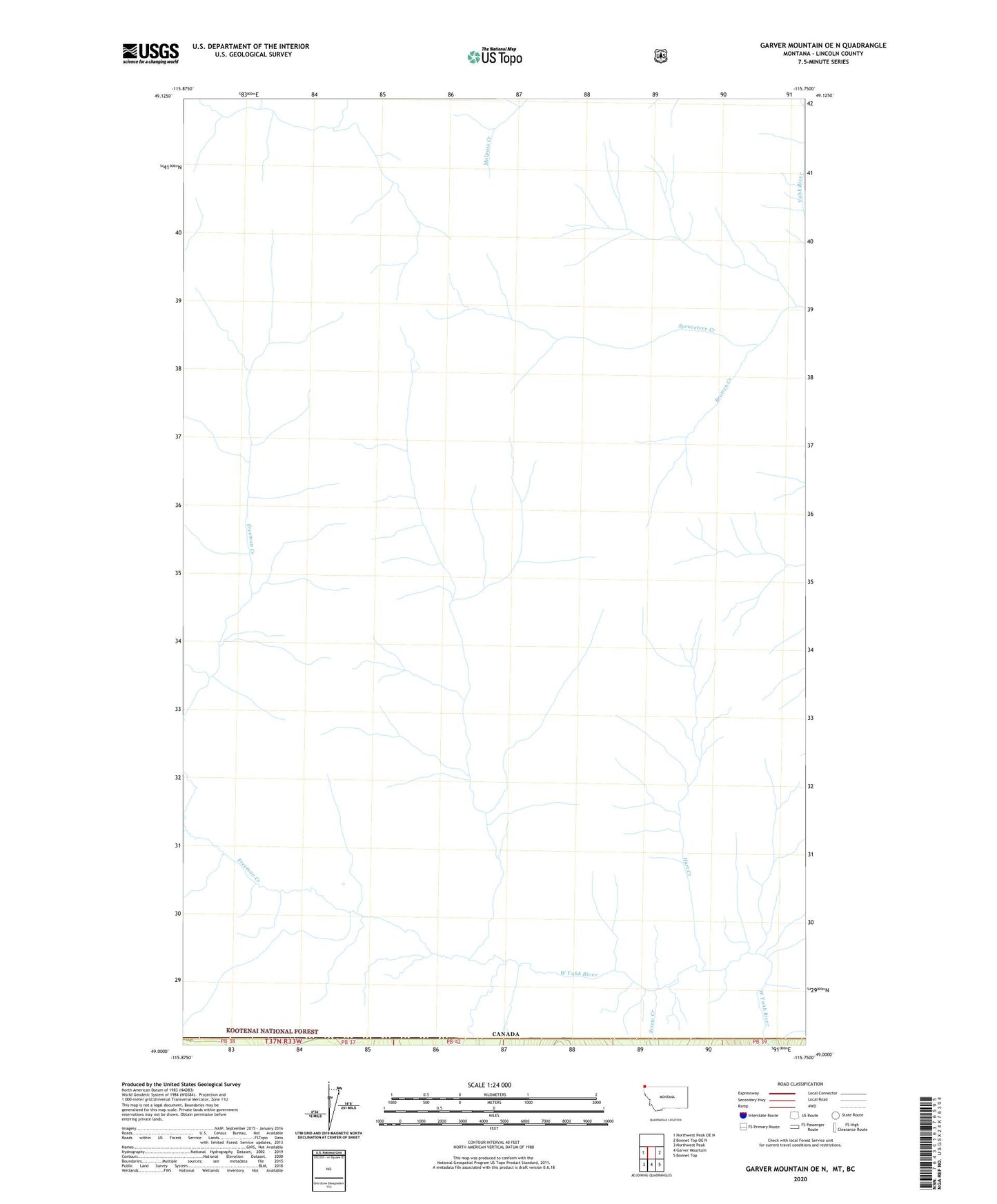 Garver Mountain OE N Montana US Topo Map Image
