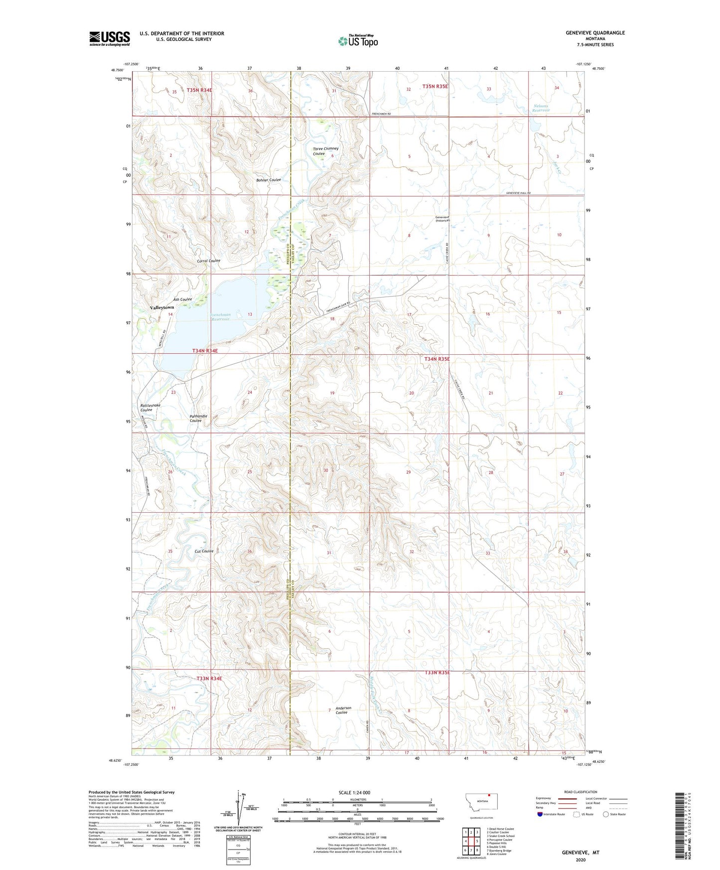 Genevieve Montana US Topo Map Image