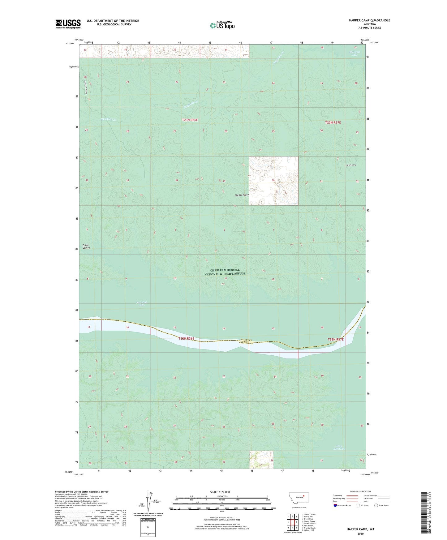 Harper Camp Montana US Topo Map Image