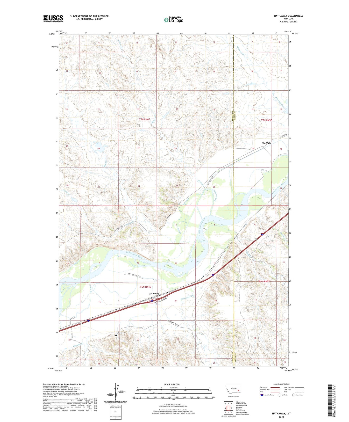 Hathaway Montana US Topo Map Image