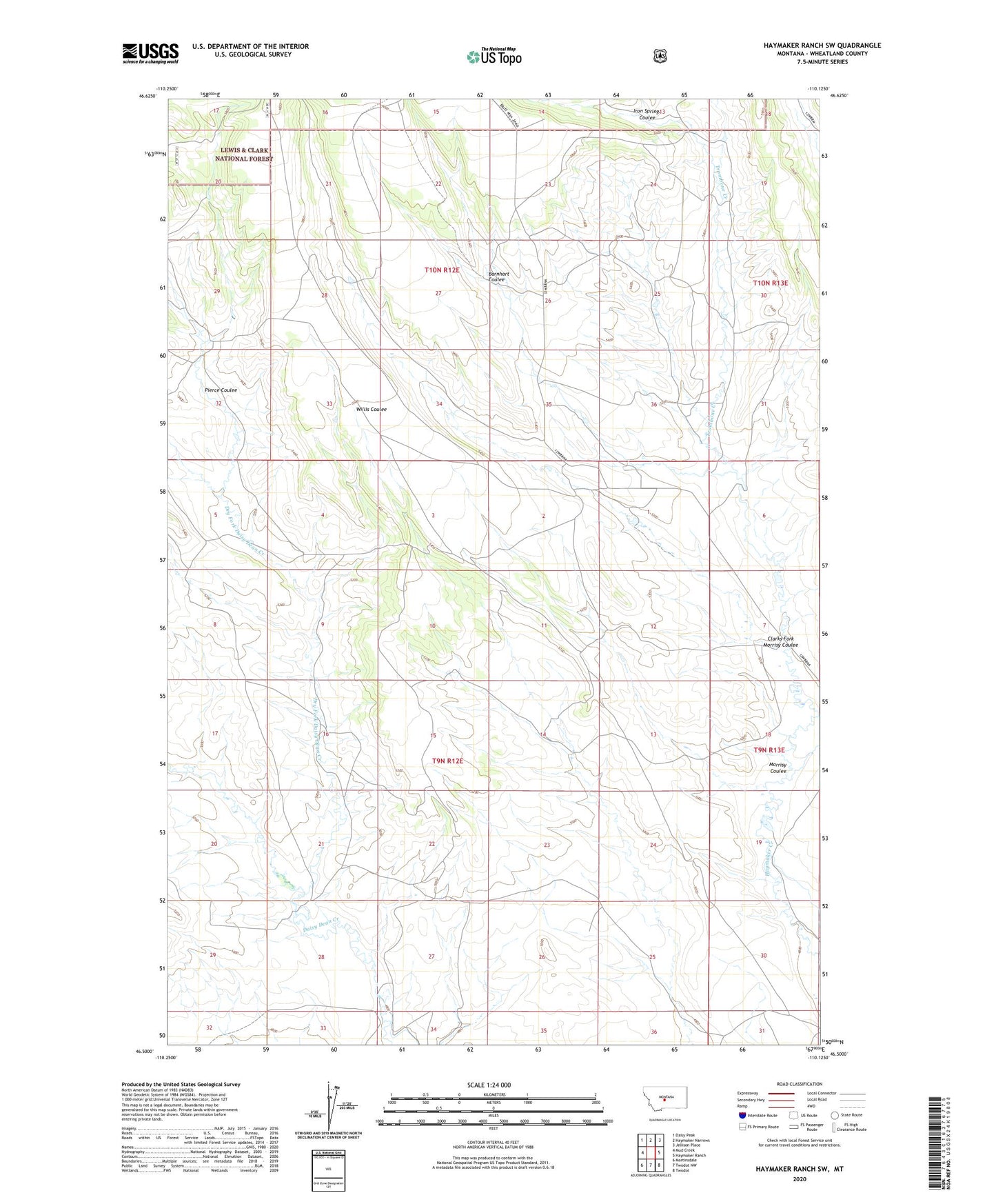 Haymaker Ranch SW Montana US Topo Map Image