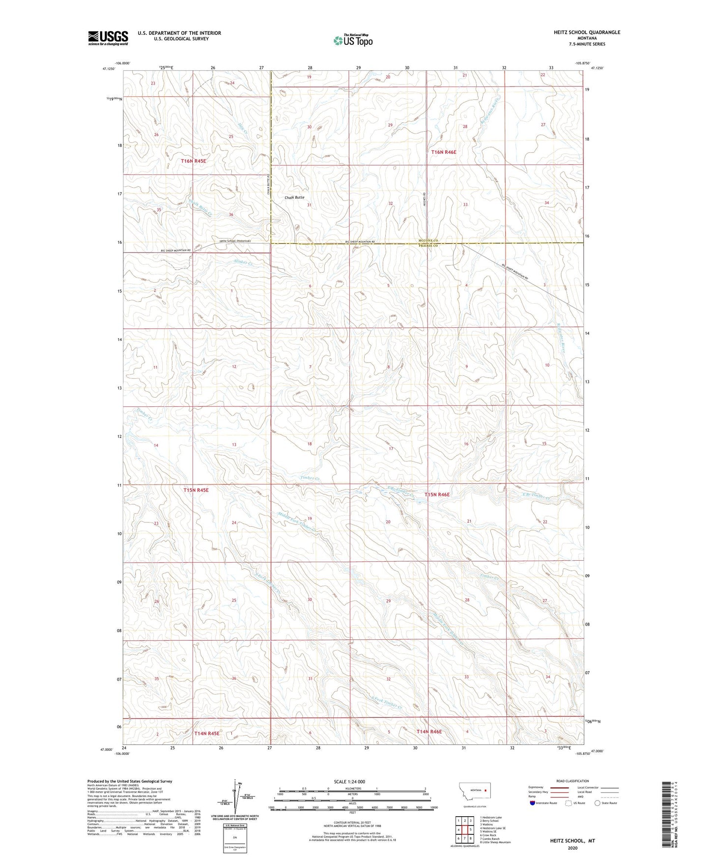 Heitz School Montana US Topo Map Image