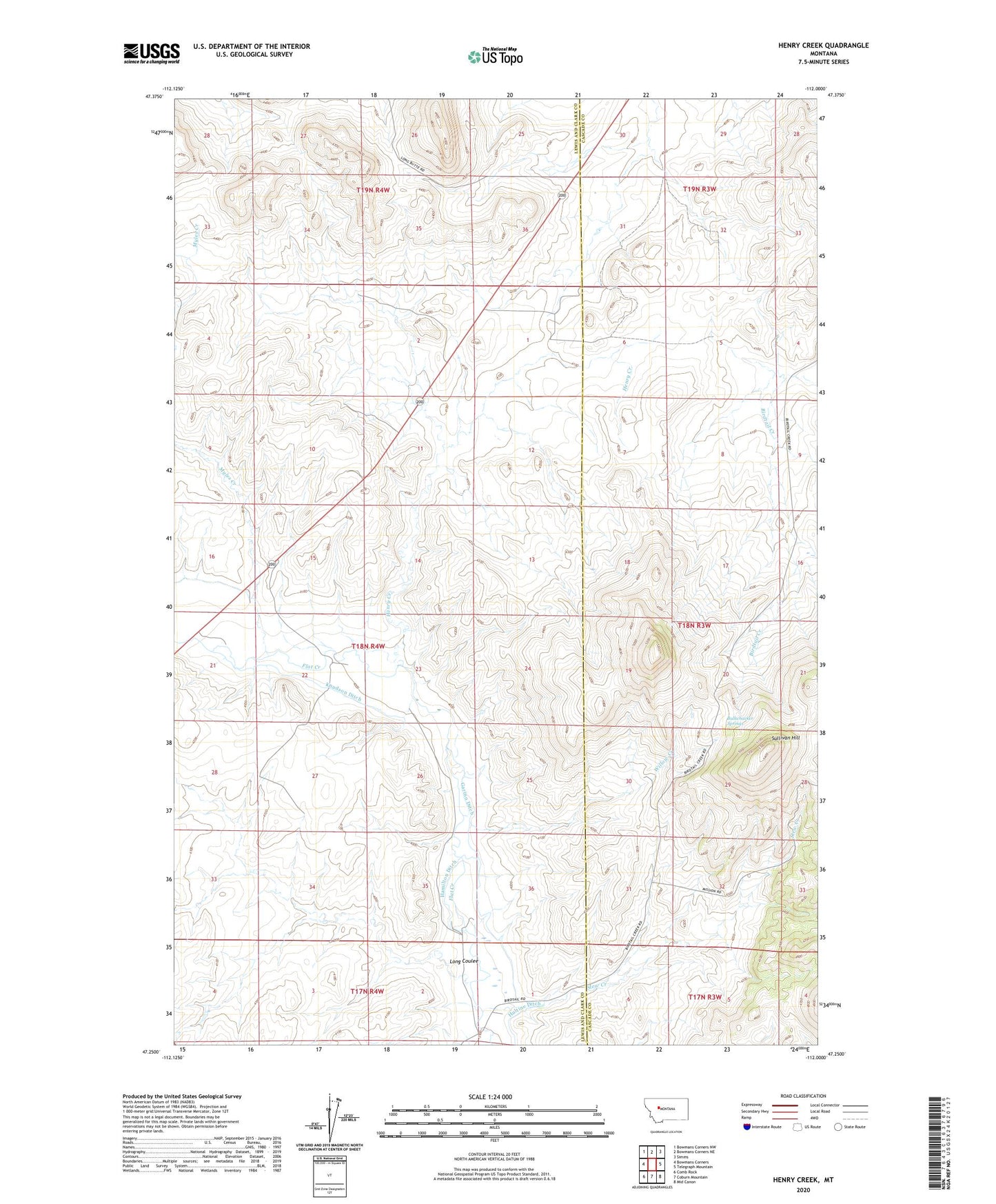 Henry Creek Montana US Topo Map Image