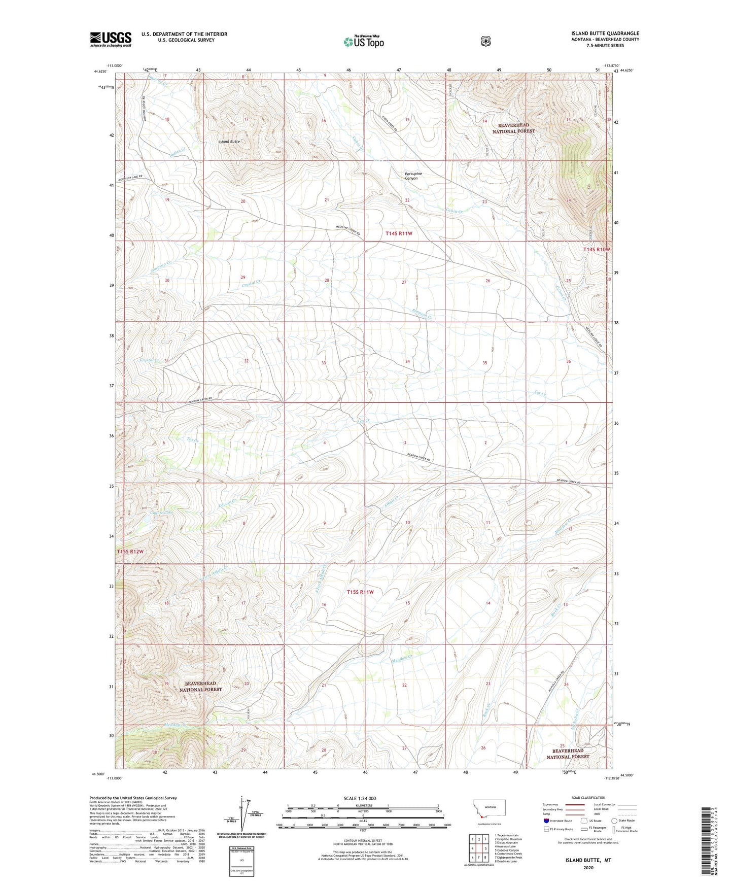 Island Butte Montana US Topo Map Image