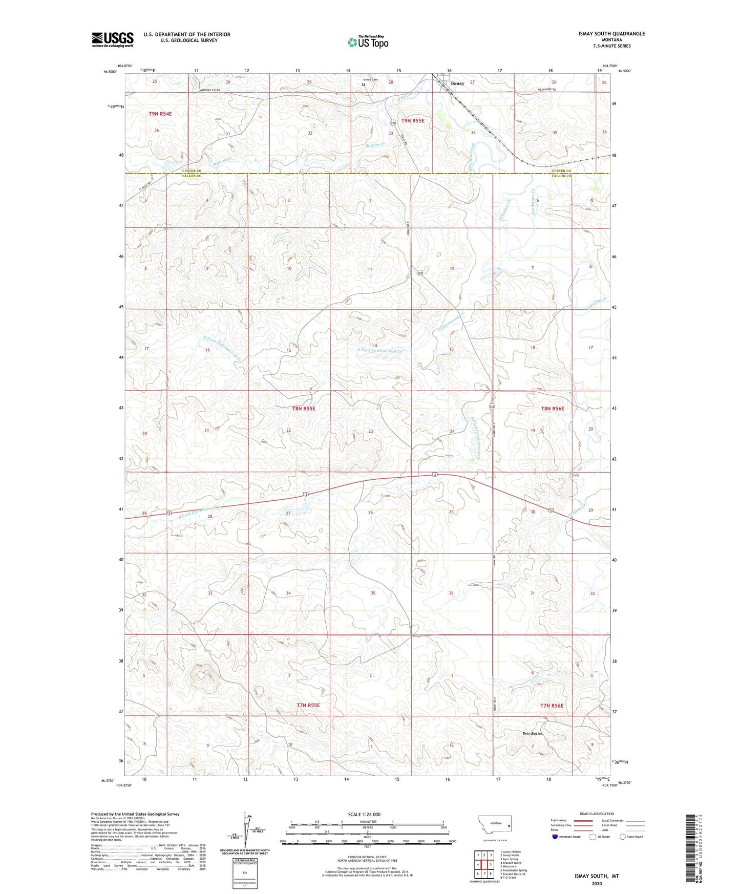 Ismay South Montana US Topo Map Image