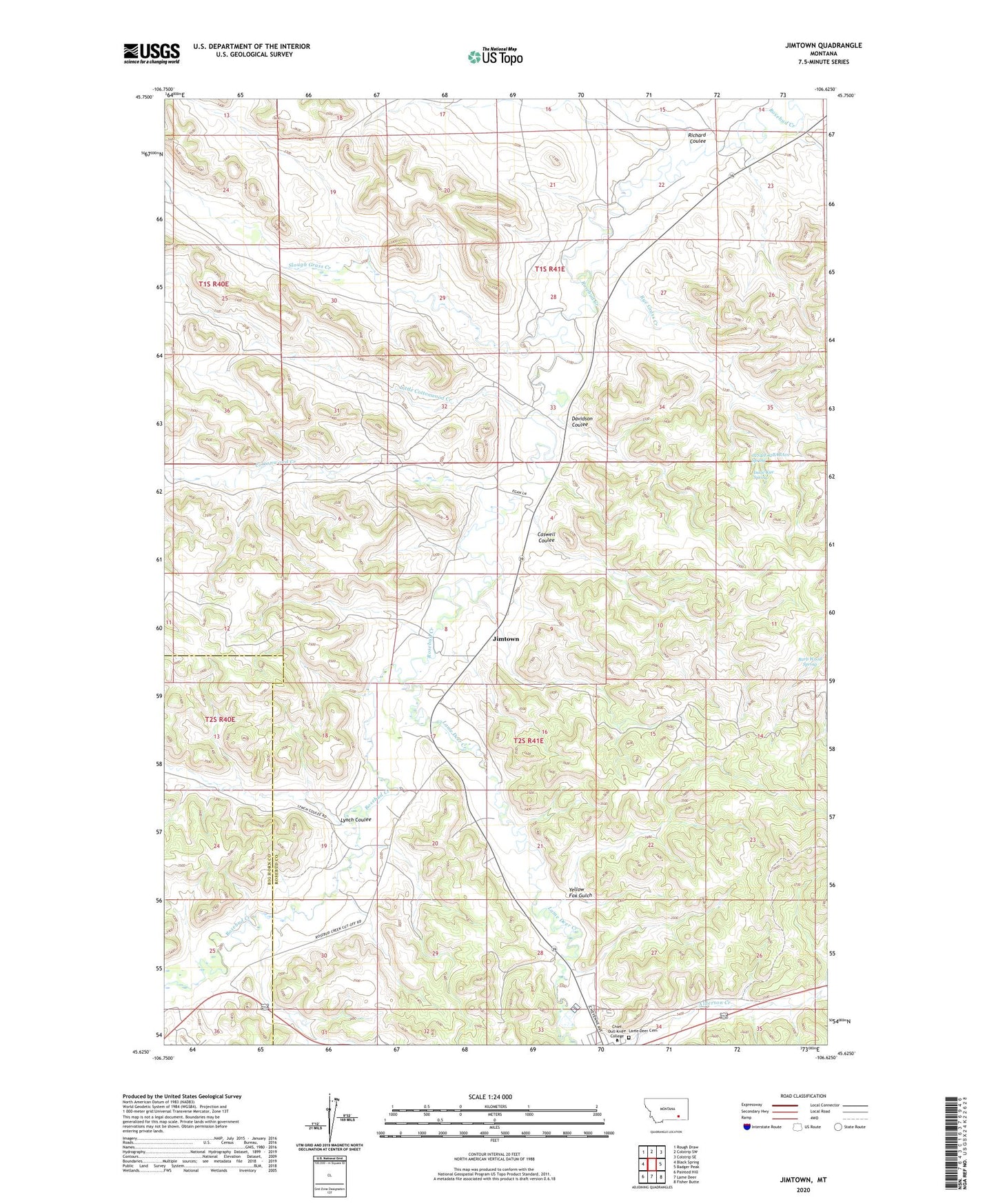Jimtown Montana US Topo Map Image