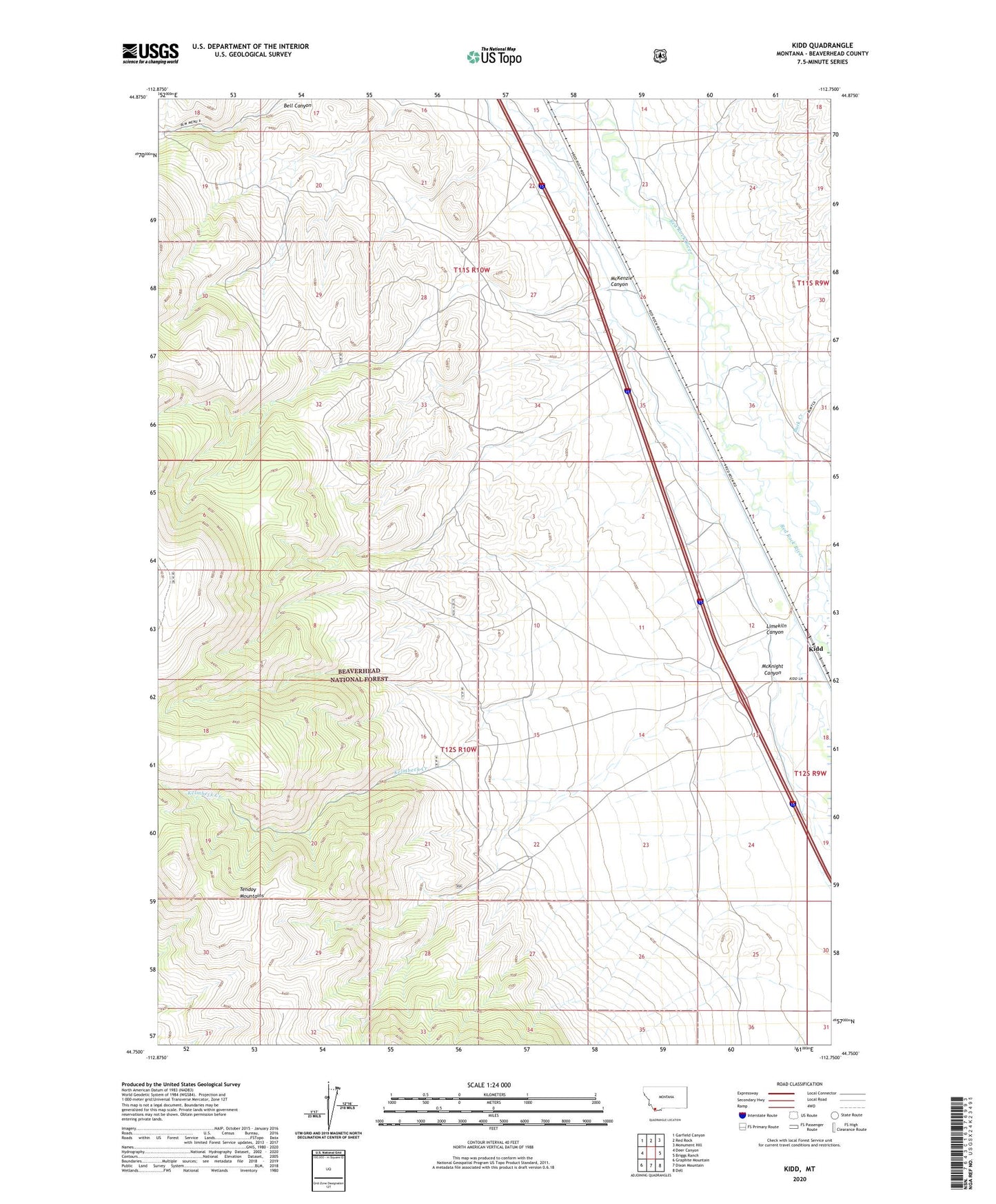 Kidd Montana US Topo Map Image