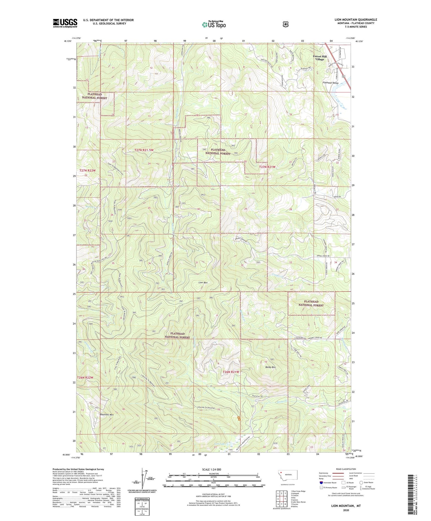 Lion Mountain Montana US Topo Map Image