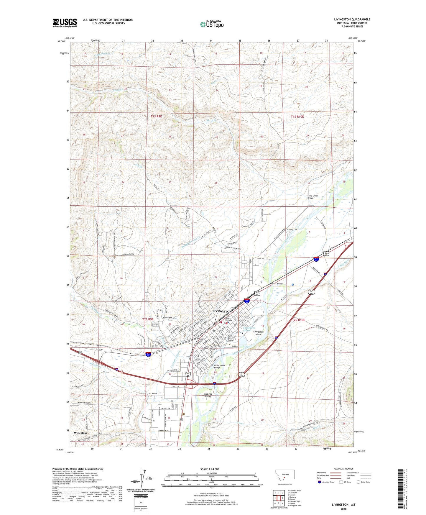 Livingston Montana US Topo Map Image
