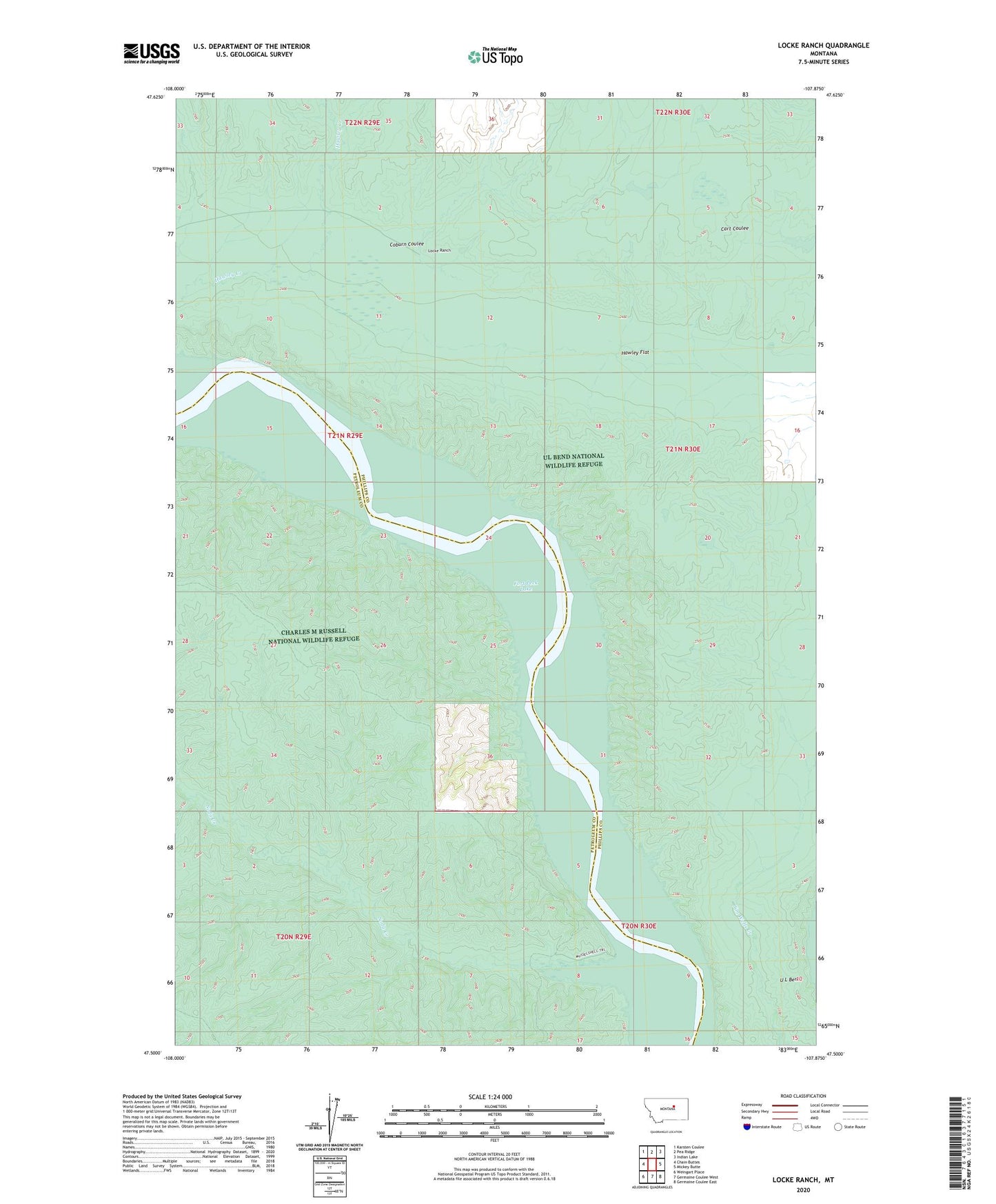 Locke Ranch Montana US Topo Map Image
