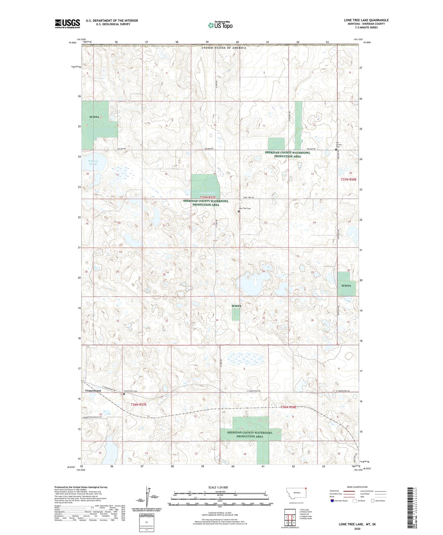 Lone Tree Lake Montana US Topo Map Image