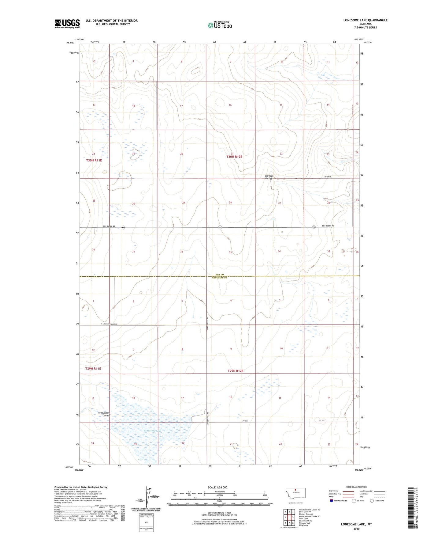 Lonesome Lake Montana US Topo Map Image