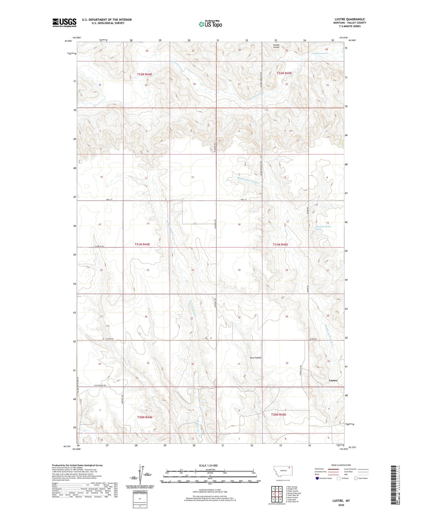 Lustre Montana US Topo Map Image