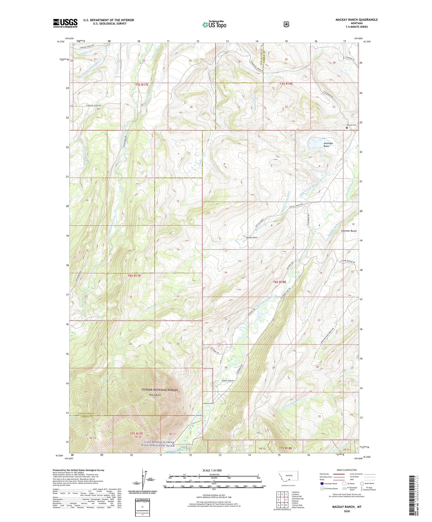 Mackay Ranch Montana US Topo Map Image